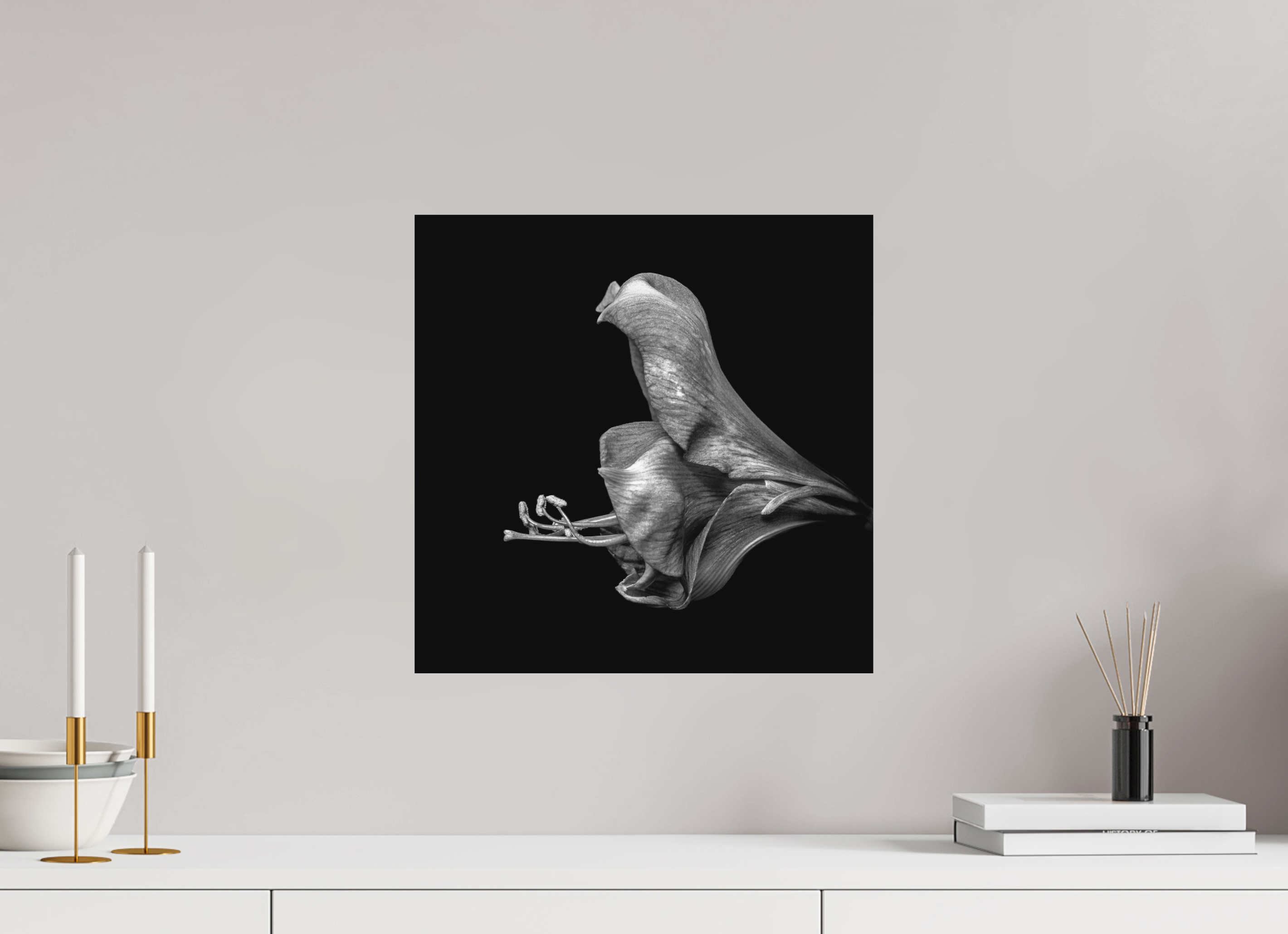 40 x 40 cm, Foto auf Forex, mit Aufhängung Silent Blossom