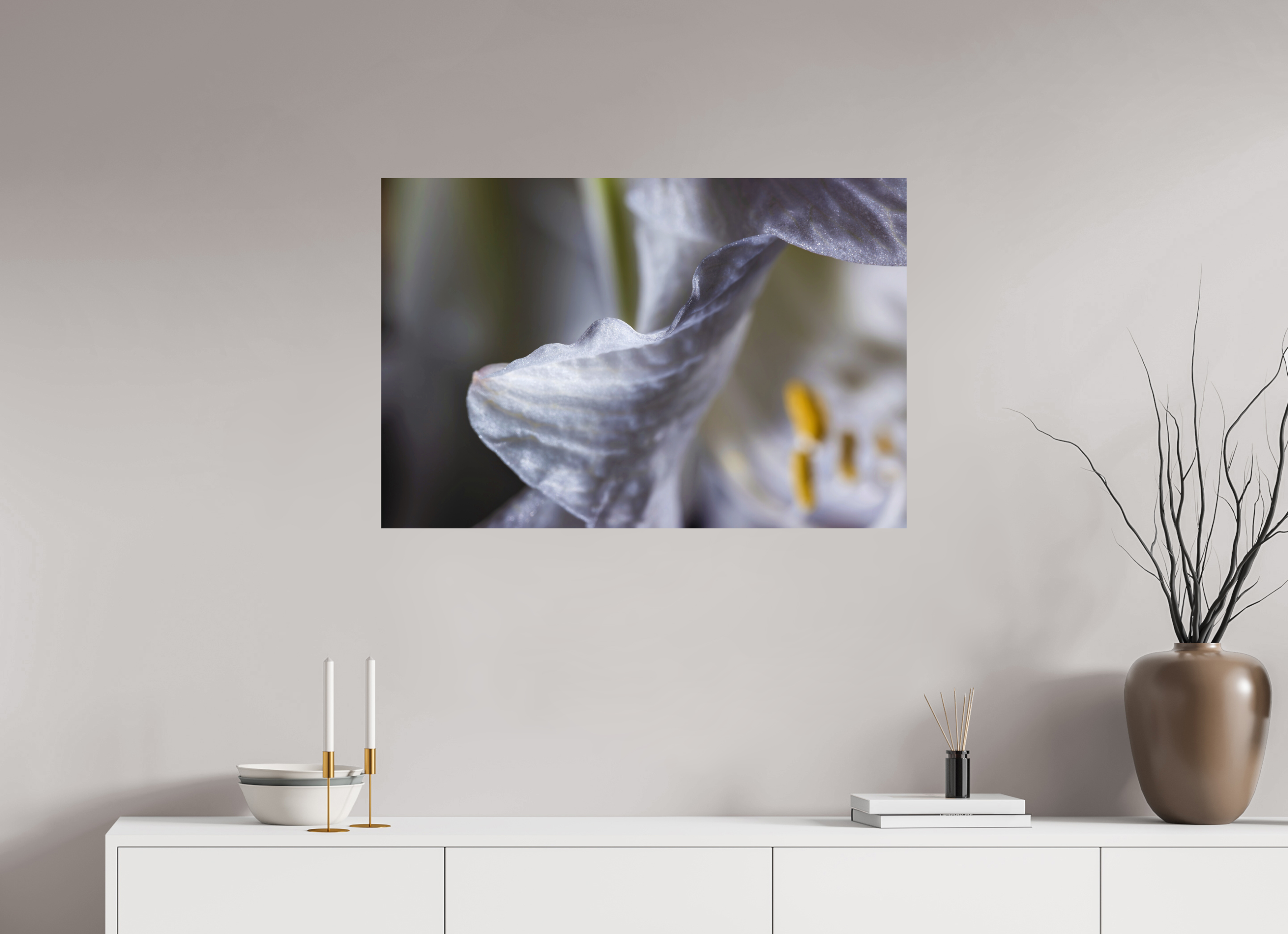 90 x 60 cm, ChromaLuxe HD Metal Print, mit Aufhängung Diamond Flower