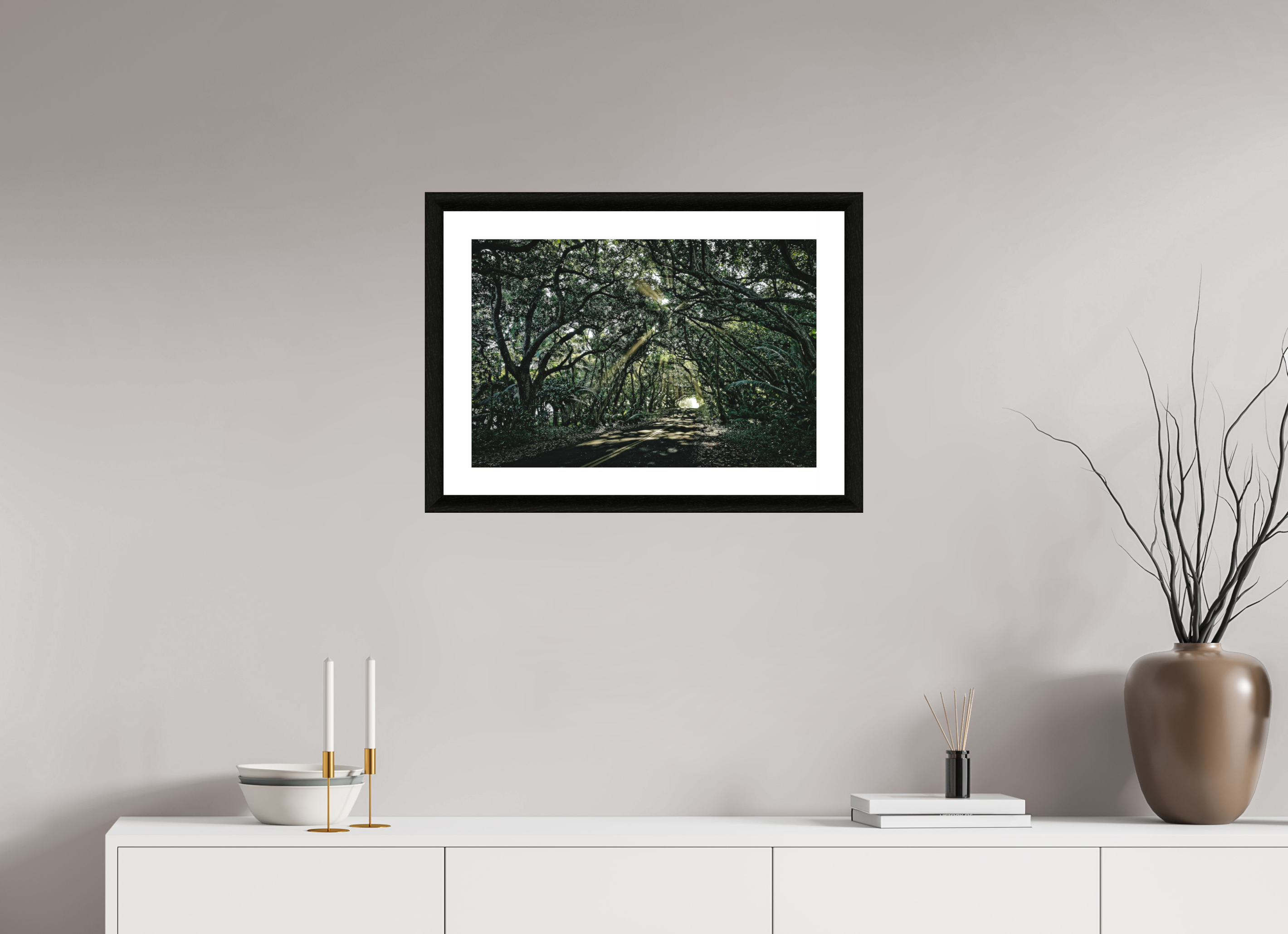 60 x 40 cm, Foto im schwarzen Ebenholz Rahmen 30mm, Museumsglas, Passepartout Hochweiß Light Whispering