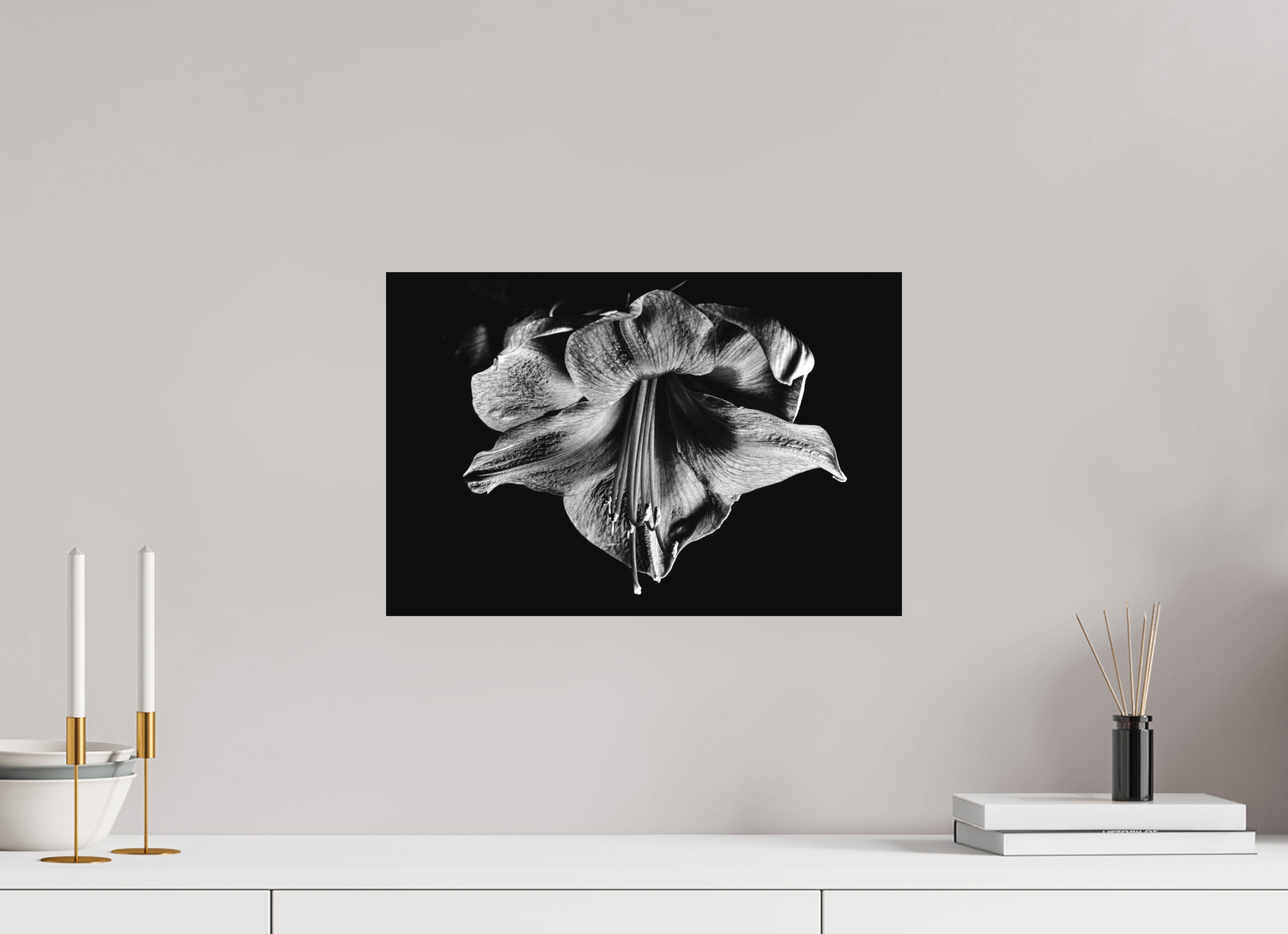 45 x 30 cm, Foto auf Forex, mit Aufhängung Amaryllis in the Dusk