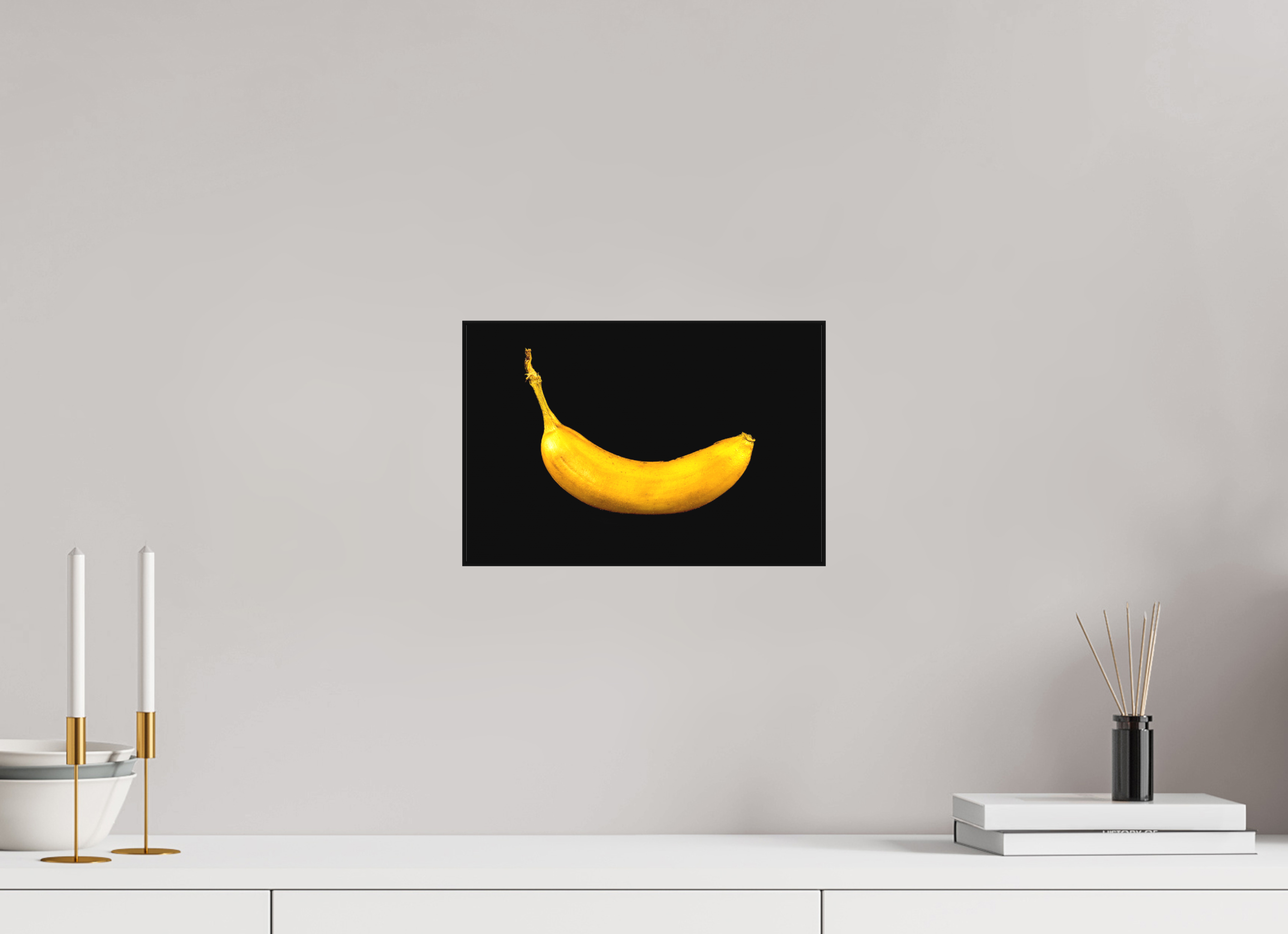 30 x 20 cm, Foto-Leinwand aus hochwertigem Textil, 40mm Die goldene Banane