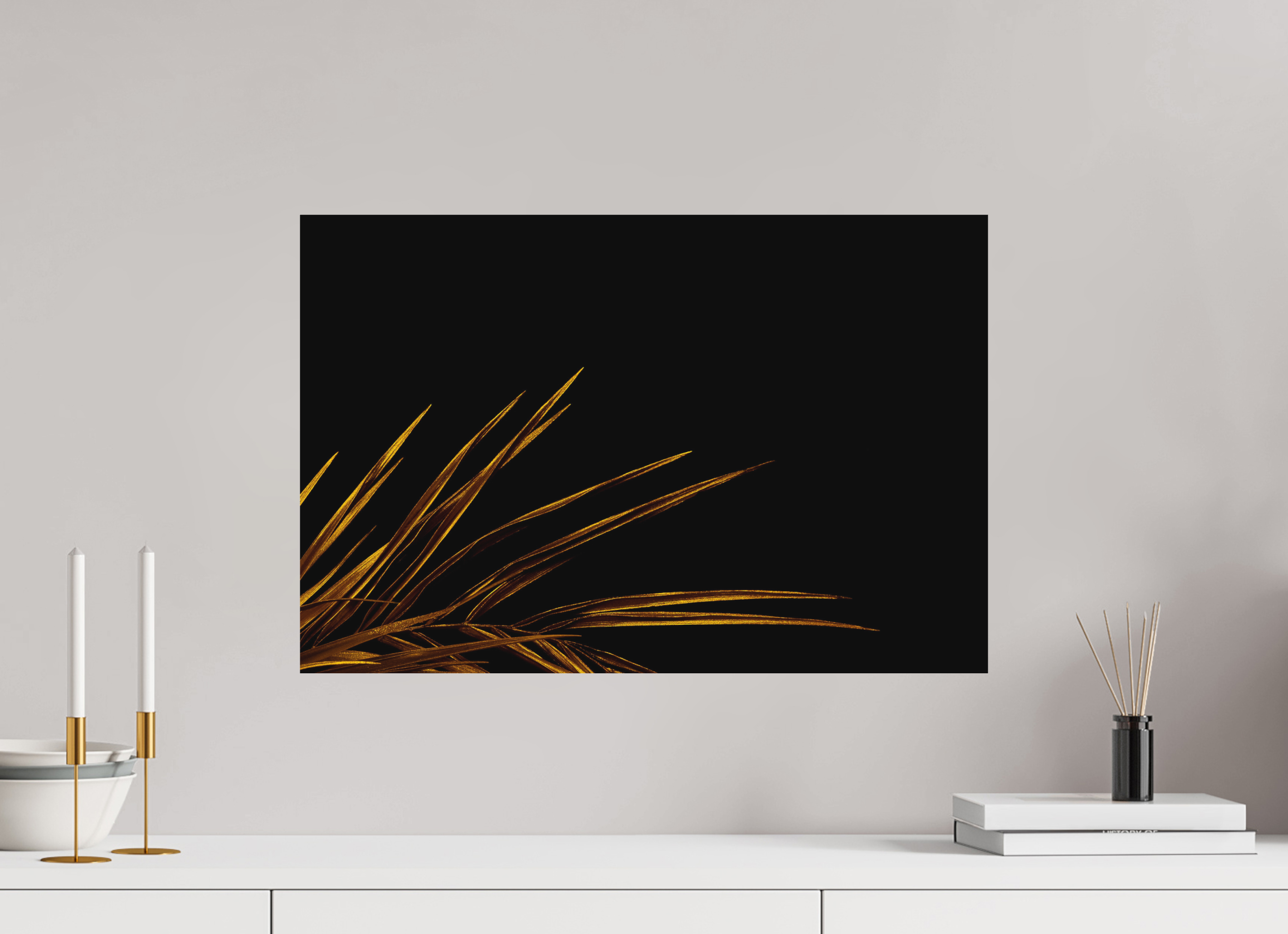 60 x 40 cm, Foto auf Forex, mit Aufhängung Golden Leaves