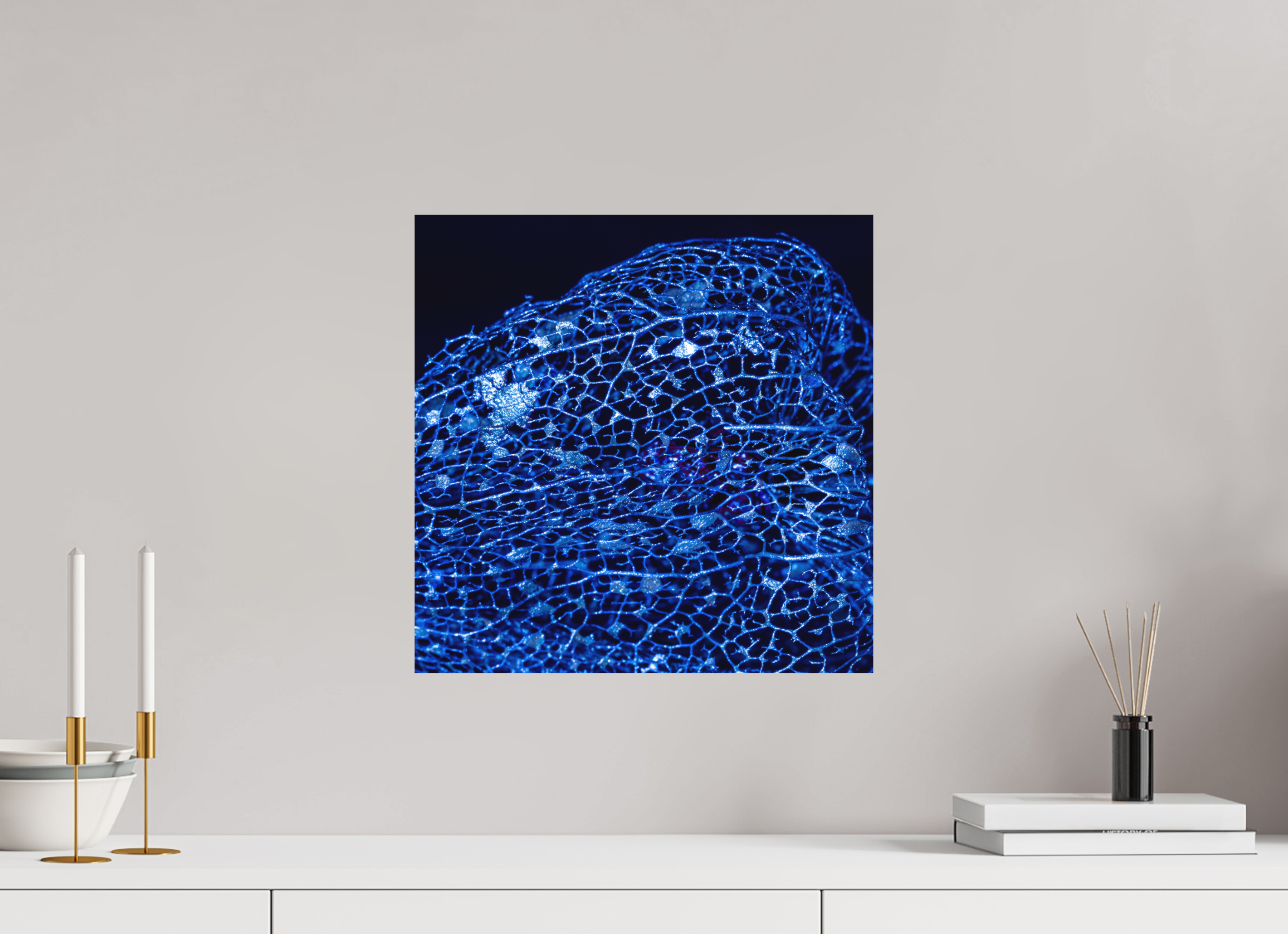 40 x 40 cm, Forex Hartschaum Platte Perle der Nacht Blau