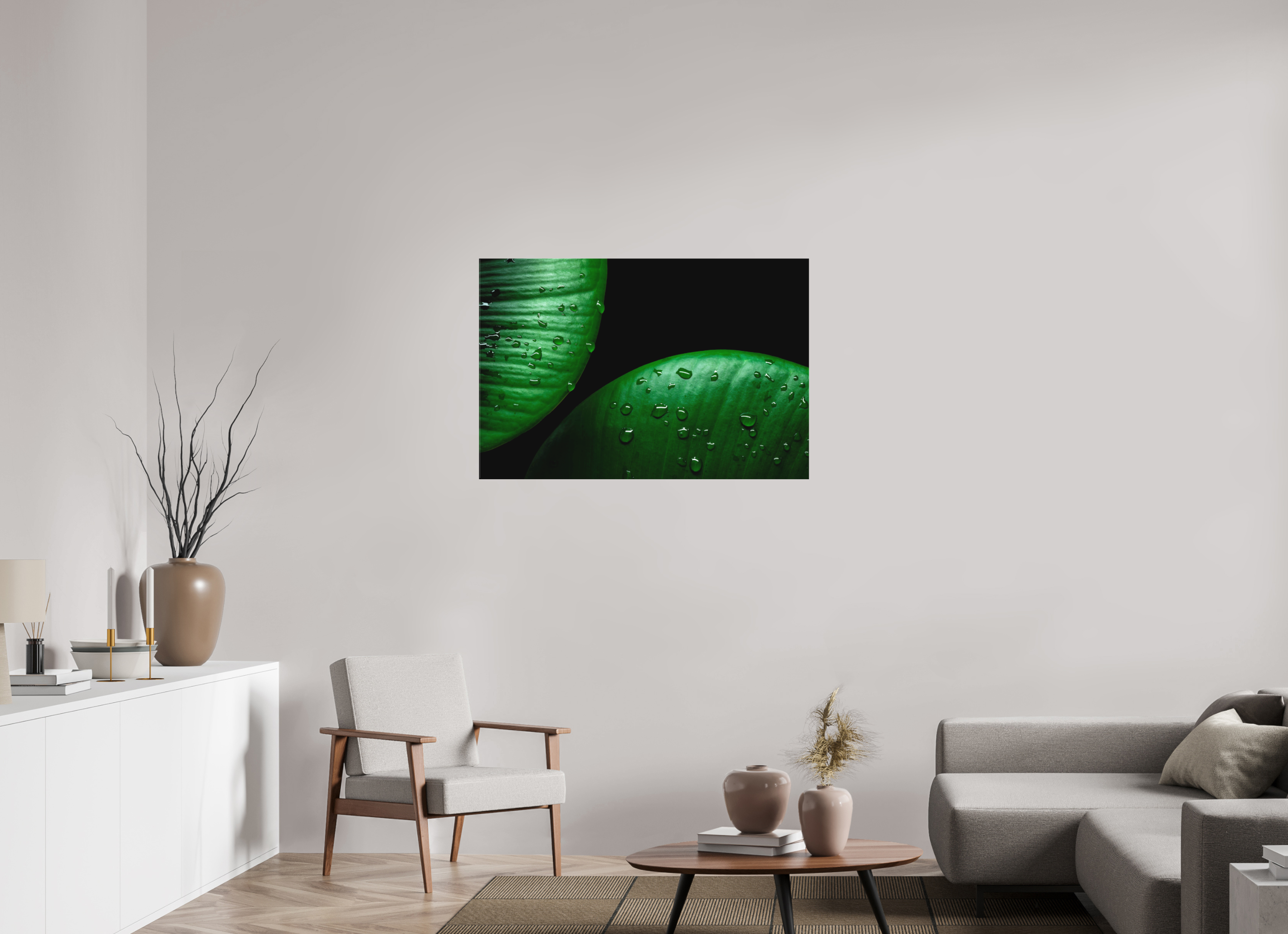 105 x 70 cm, Foto-Leinwand aus hochwertigem Textil, 40mm Harmonical Raindrops