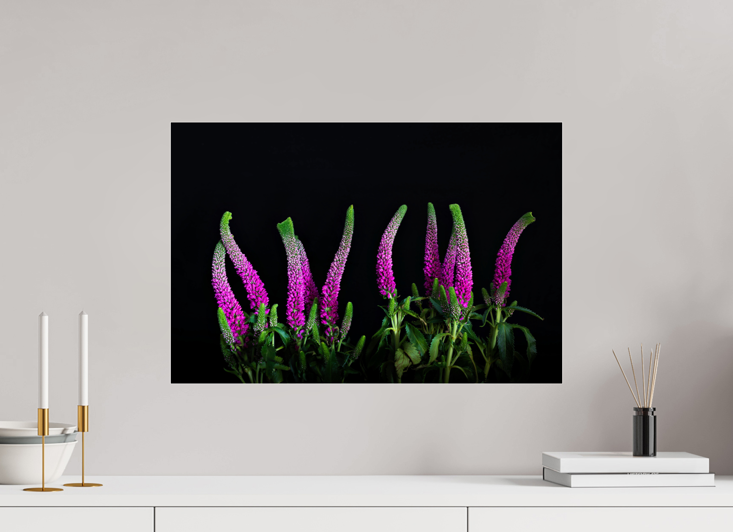60 x 40 cm, Acrylglas, glänzend, 2 mm, Dibond 3 mm, mit Aufhängung Pink Worm Parade