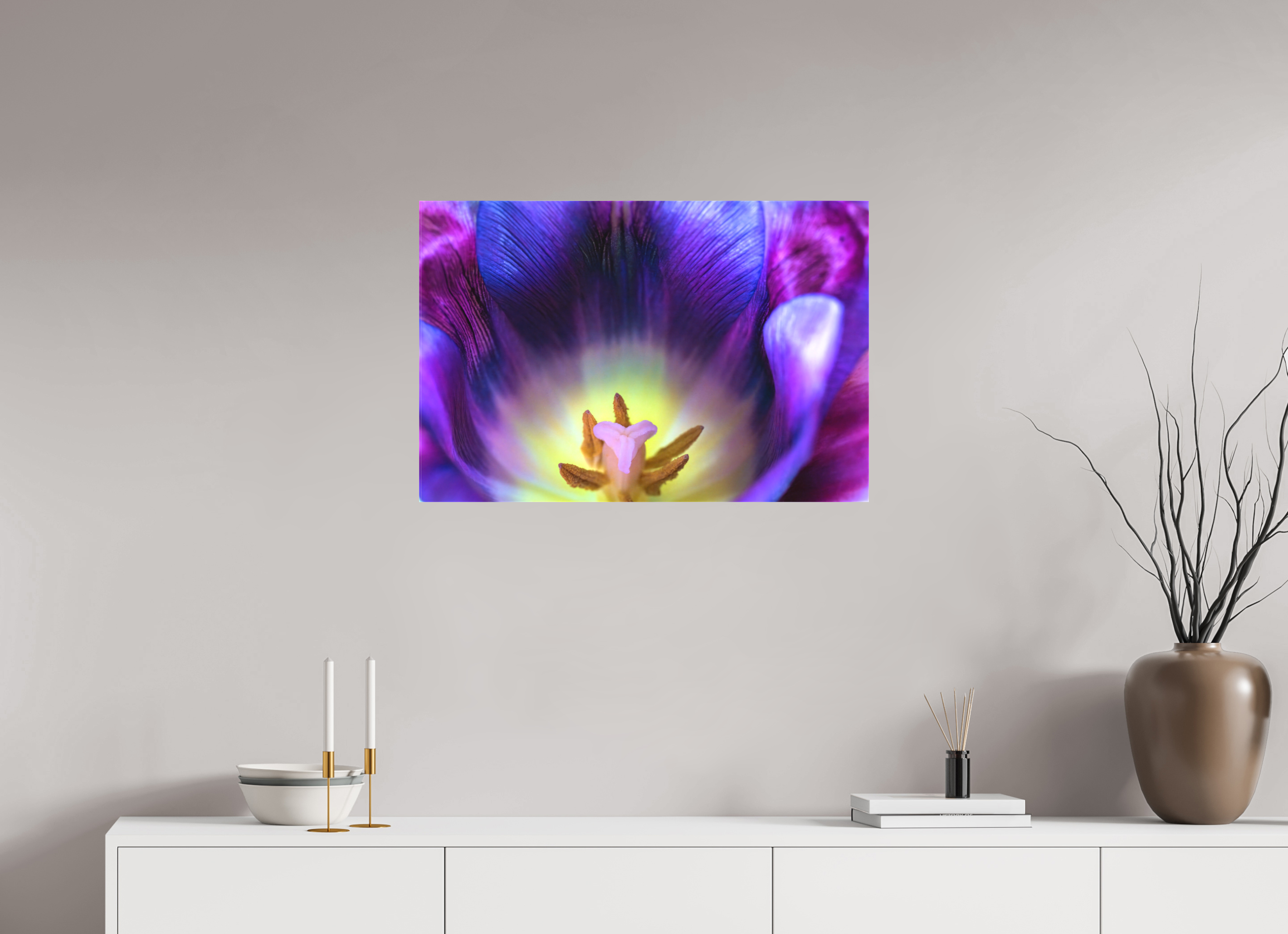 75 x 50 cm, Foto-Leinwand aus hochwertigem Textil, 40mm Purple Spring