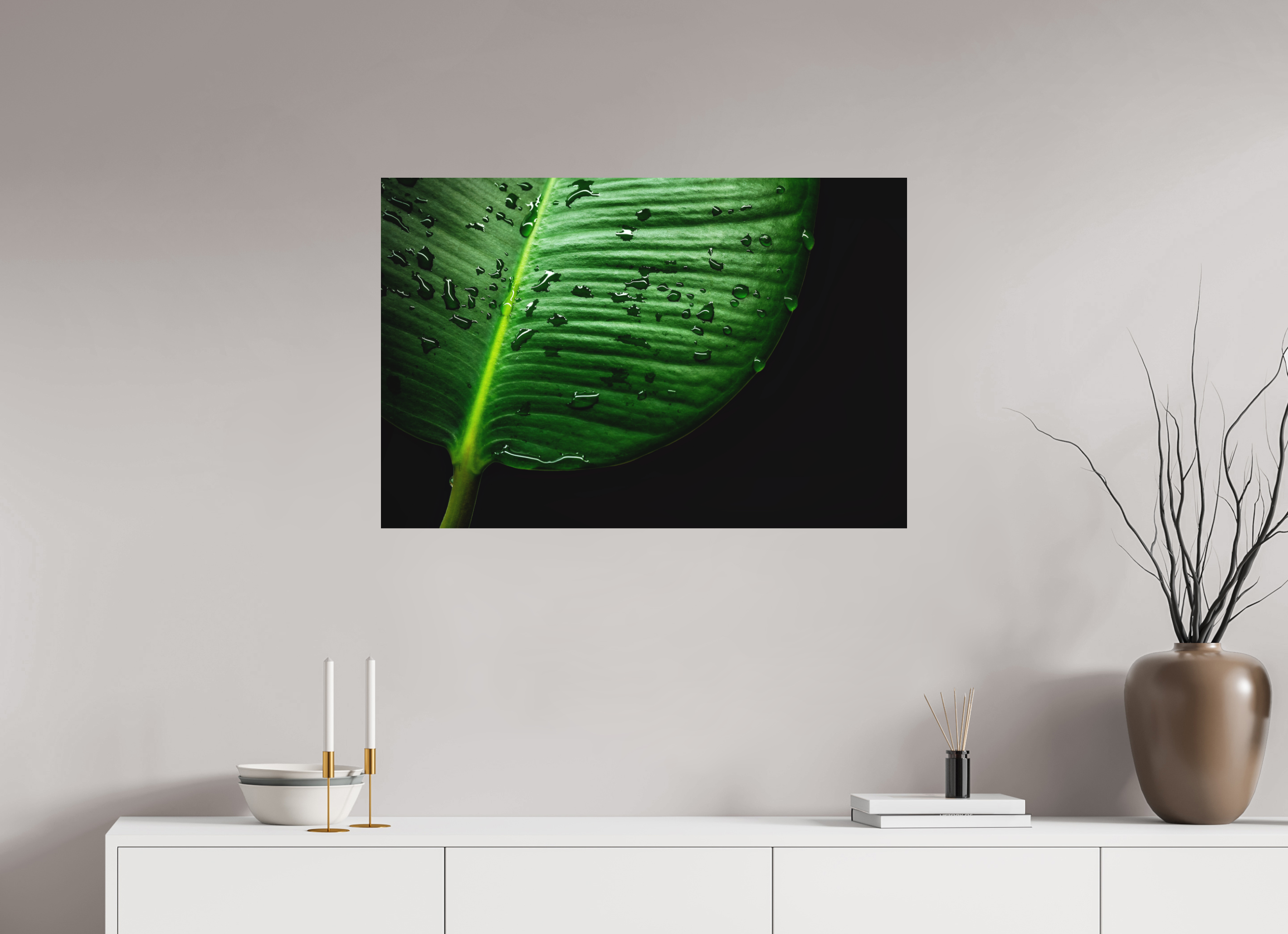 90 x 60 cm, Foto auf Forex, mit Aufhängung Tropical Raindrops