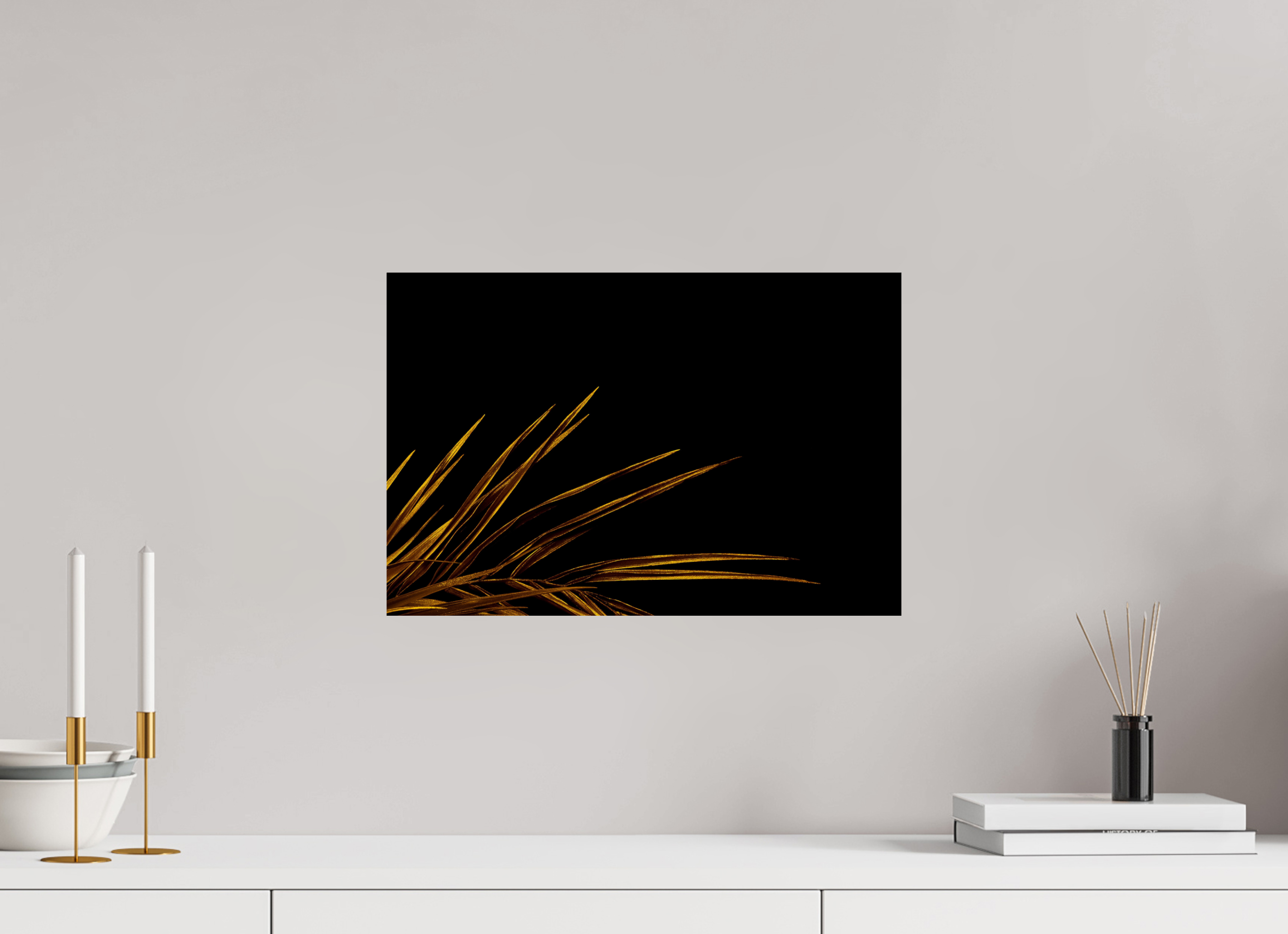 45 x 30 cm, ChromaLuxe HD Metal Print, mit Aufhängung Golden Leaves