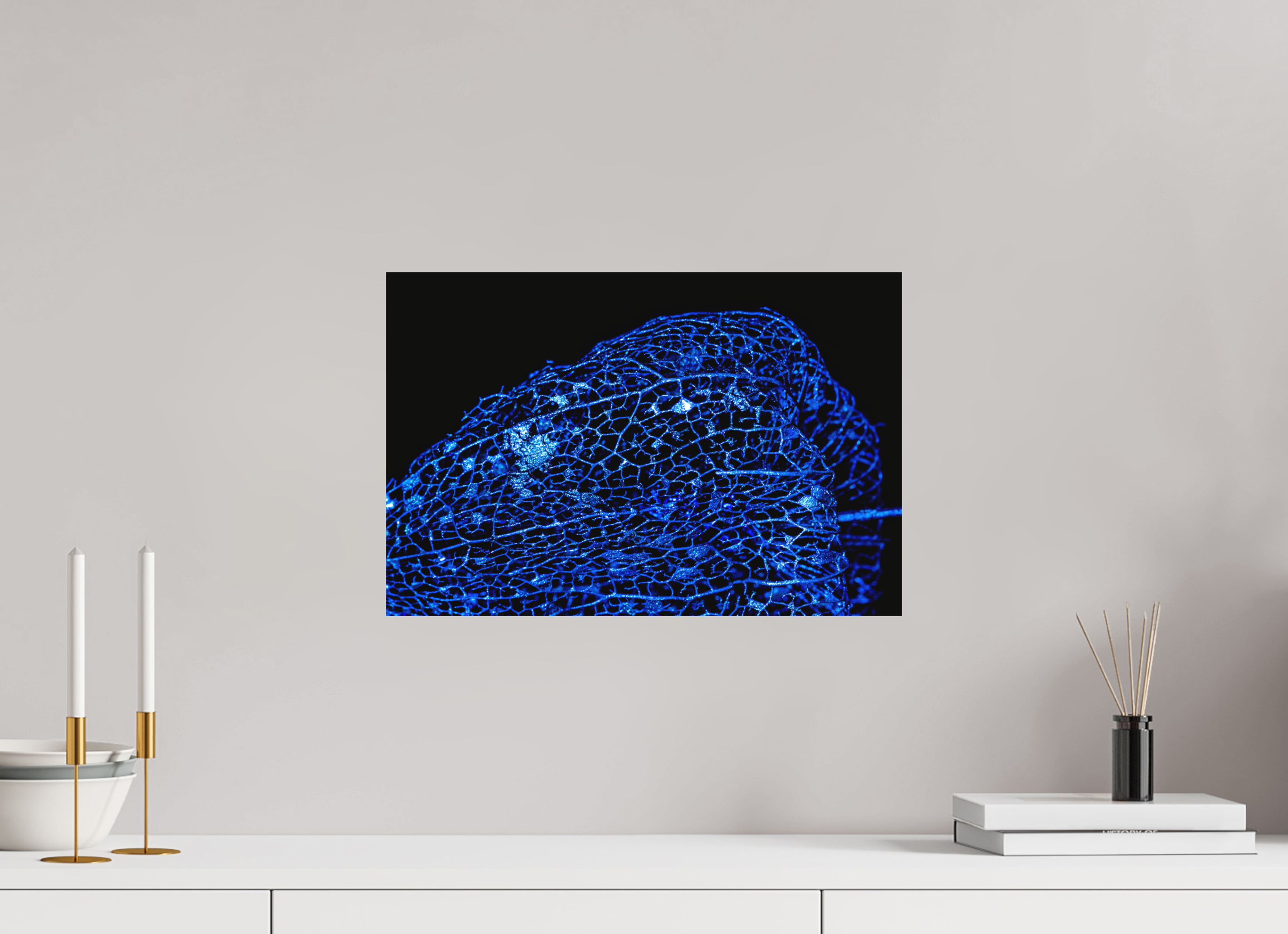 45 x 30 cm, Foto auf Forex, mit Aufhängung Blaues Farbleuchten