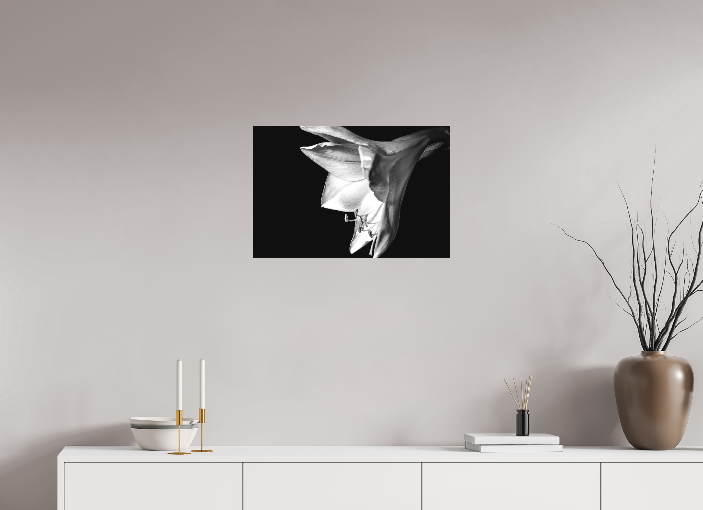 60 x 40 cm, Foto-Leinwand aus hochwertigem Textil, 40mm Moonlight Flower