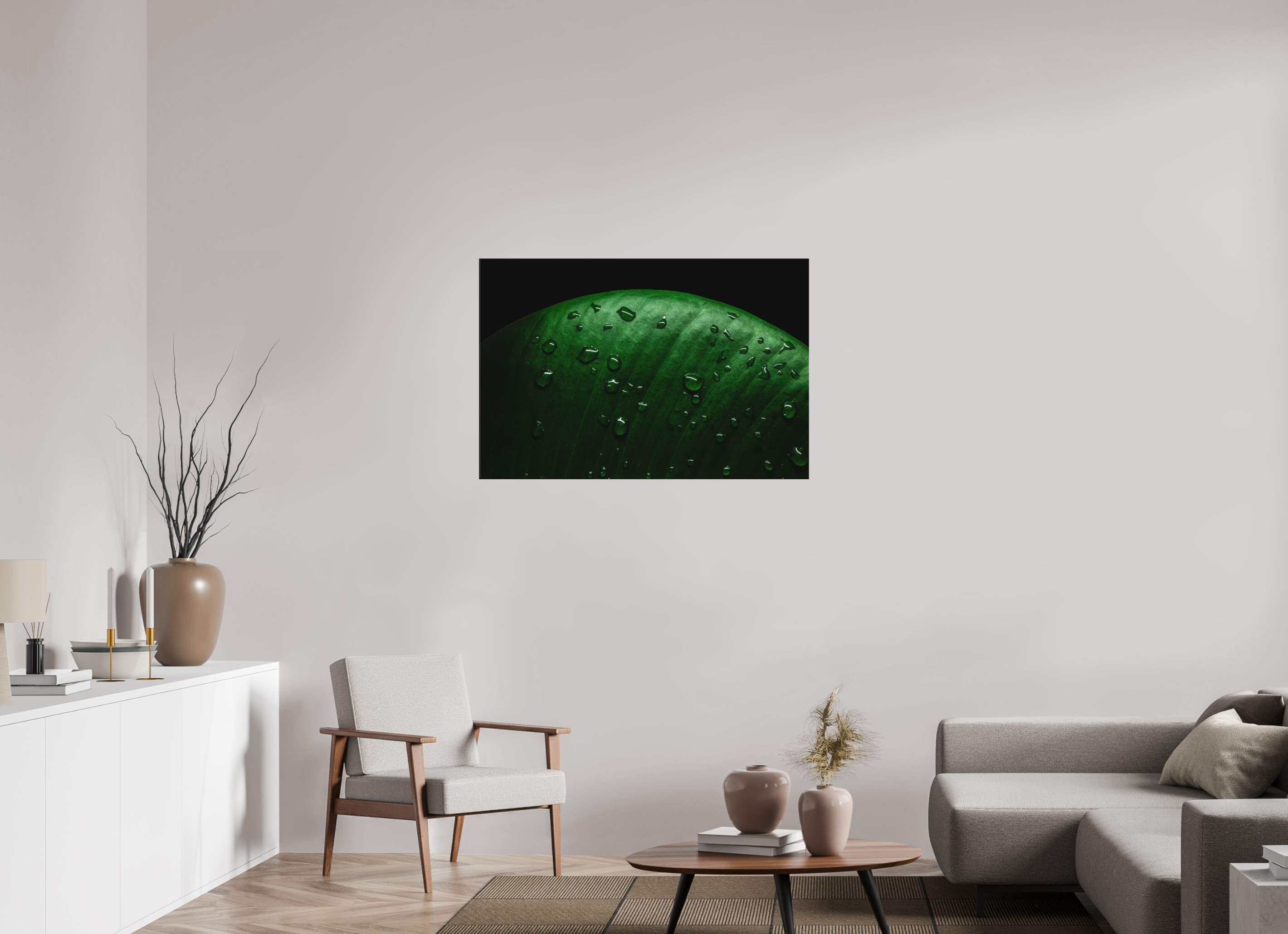 105 x 70 cm, Foto-Leinwand aus hochwertigem Textil, 40mm Silent Raindrops