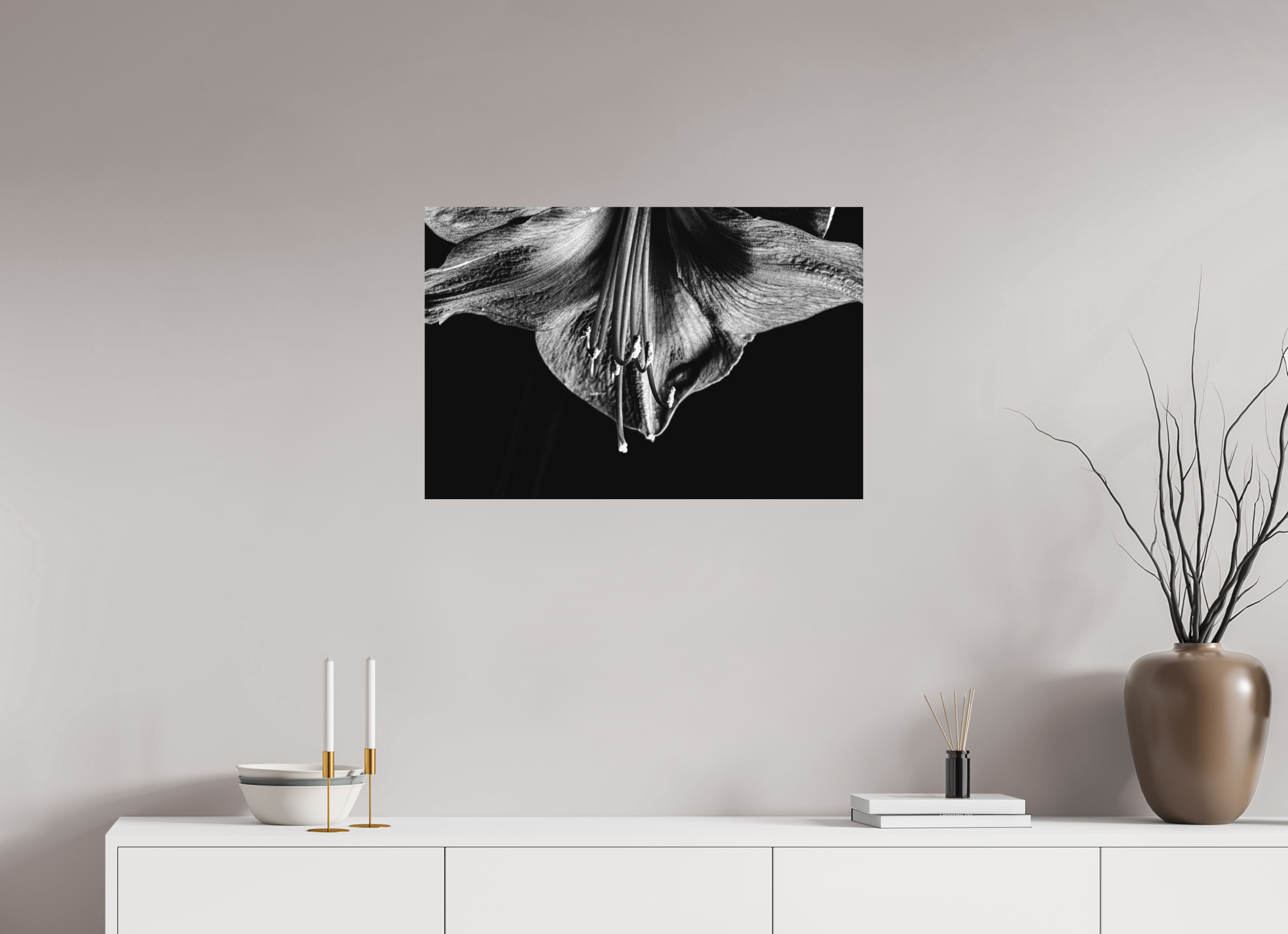 75 x 50 cm, Foto auf Forex, mit Aufhängung Amaryllis Half Moon