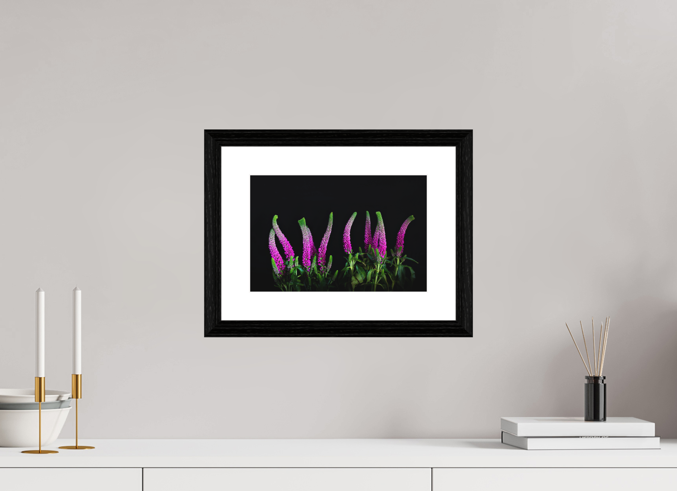 30 x 20 cm, Hahnemühle FineArt Baryta im schwarzen Eichen Rahmen, 27mm,Museumsglas, Passepartout Hochweiß Pink Worm Parade - Fine Art