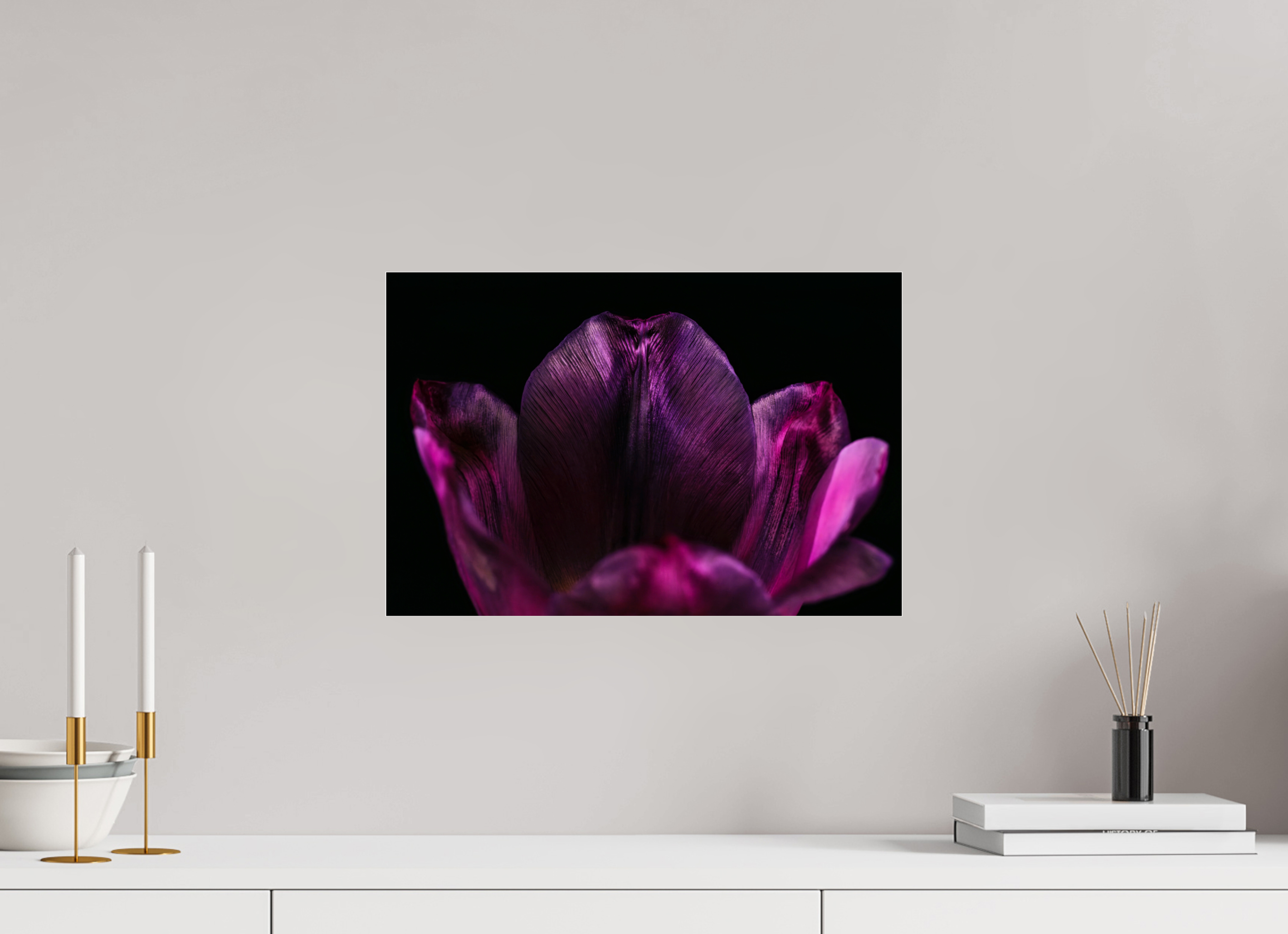 45 x 30 cm, Acrylglas, glänzend, 2 mm, Dibond 3 mm, mit Aufhängung Purple Silent