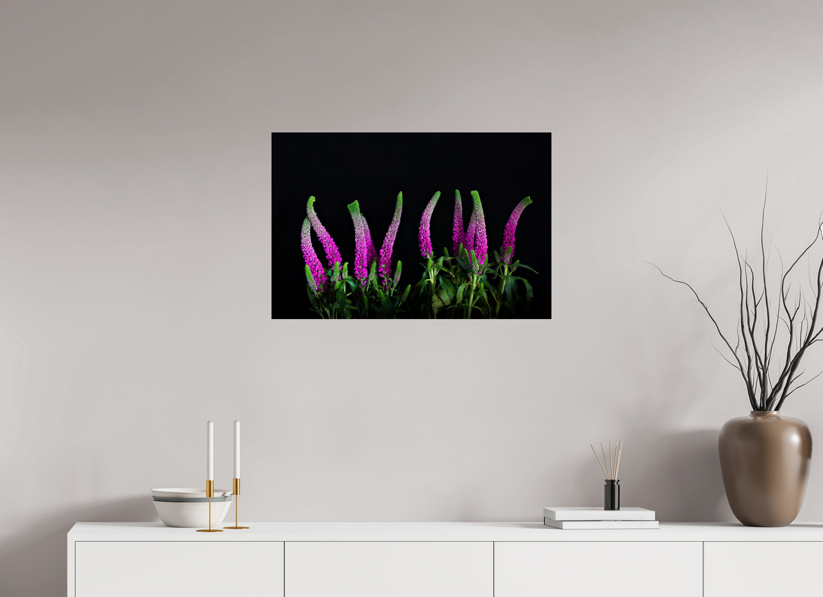 75 x 50 cm, Acrylglas, glänzend, 2 mm, Dibond 3 mm, mit Aufhängung Pink Worm Parade