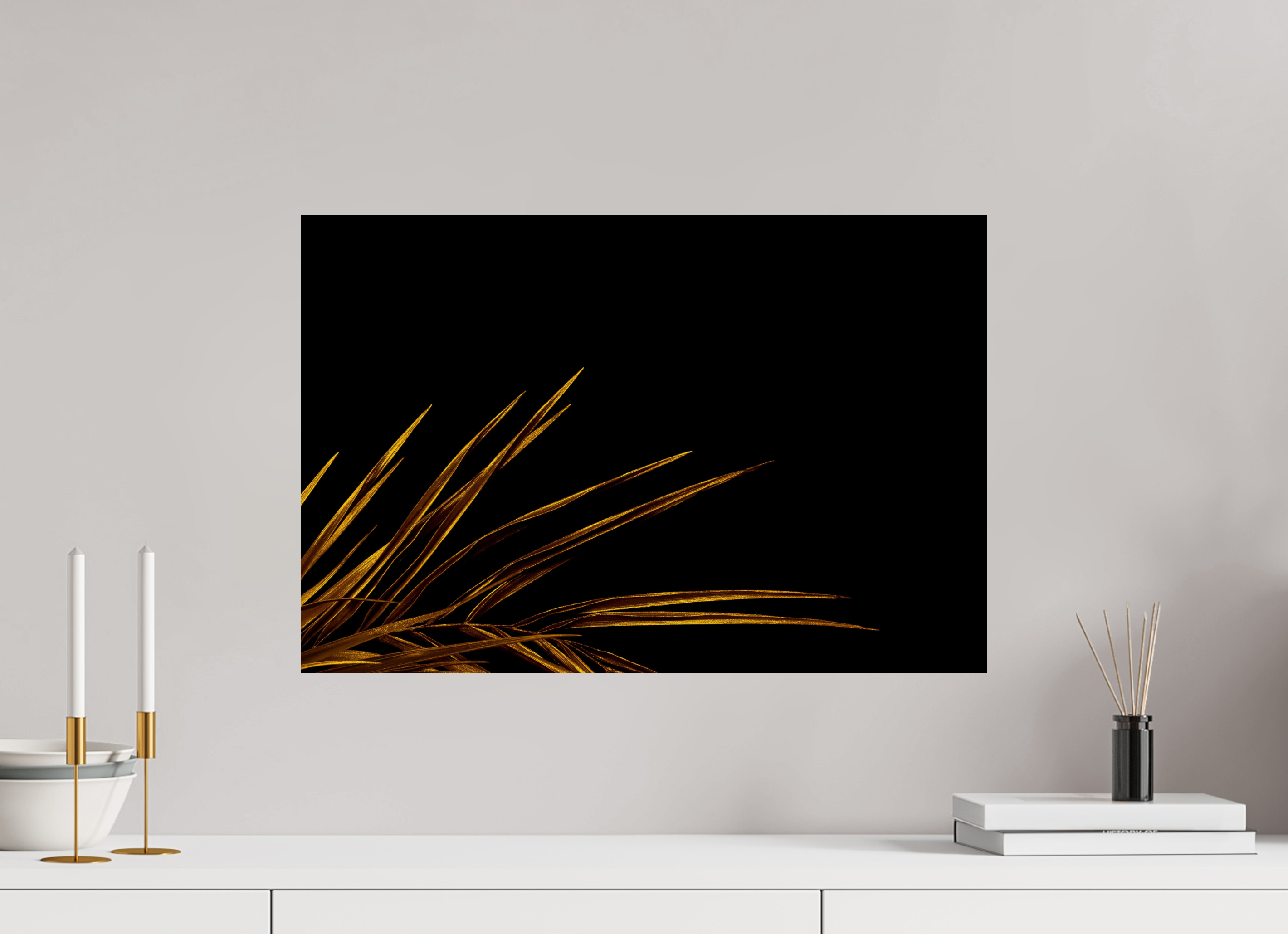 60 x 40 cm, ChromaLuxe HD Metal Print, mit Aufhängung Golden Leaves