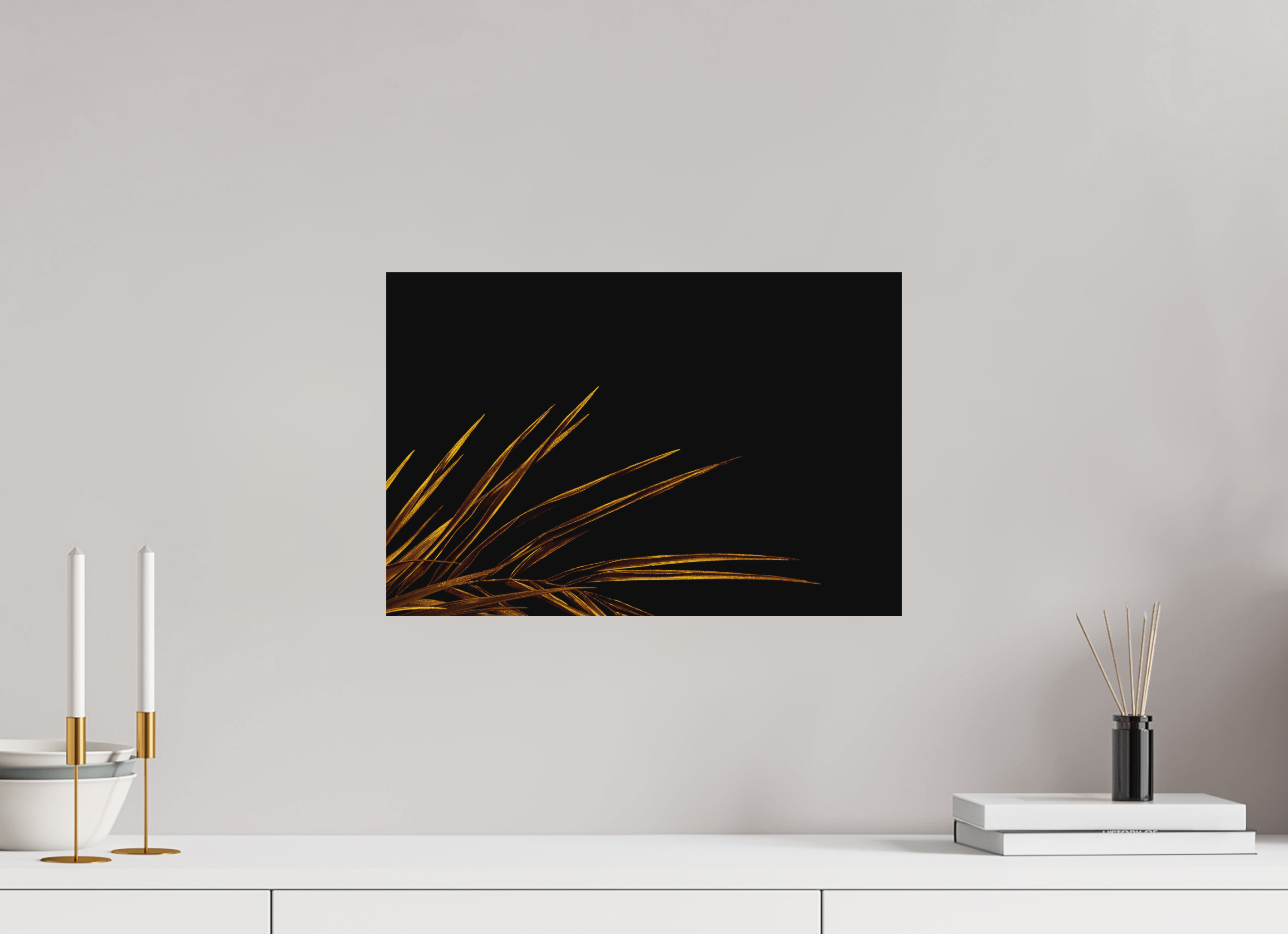 45 x 30 cm, Foto auf Forex, mit Aufhängung Golden Leaves