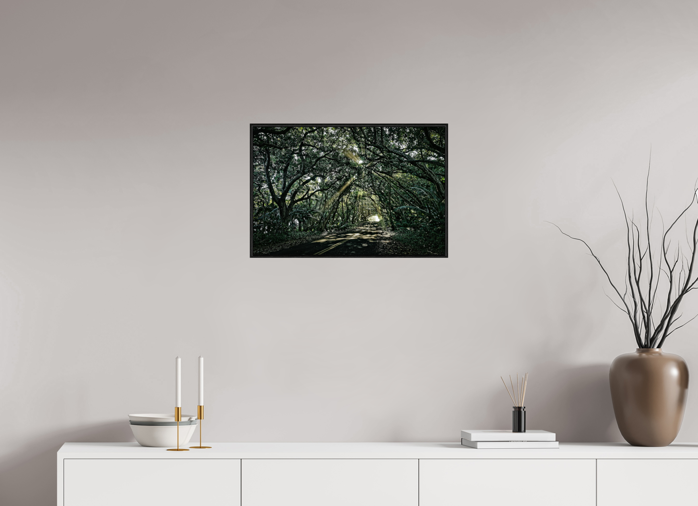 60 x 40 cm, Foto im schwarzen Schattenfugen-Rahmen hinter Acryglas, 2 mm, glänzend Light Whispering