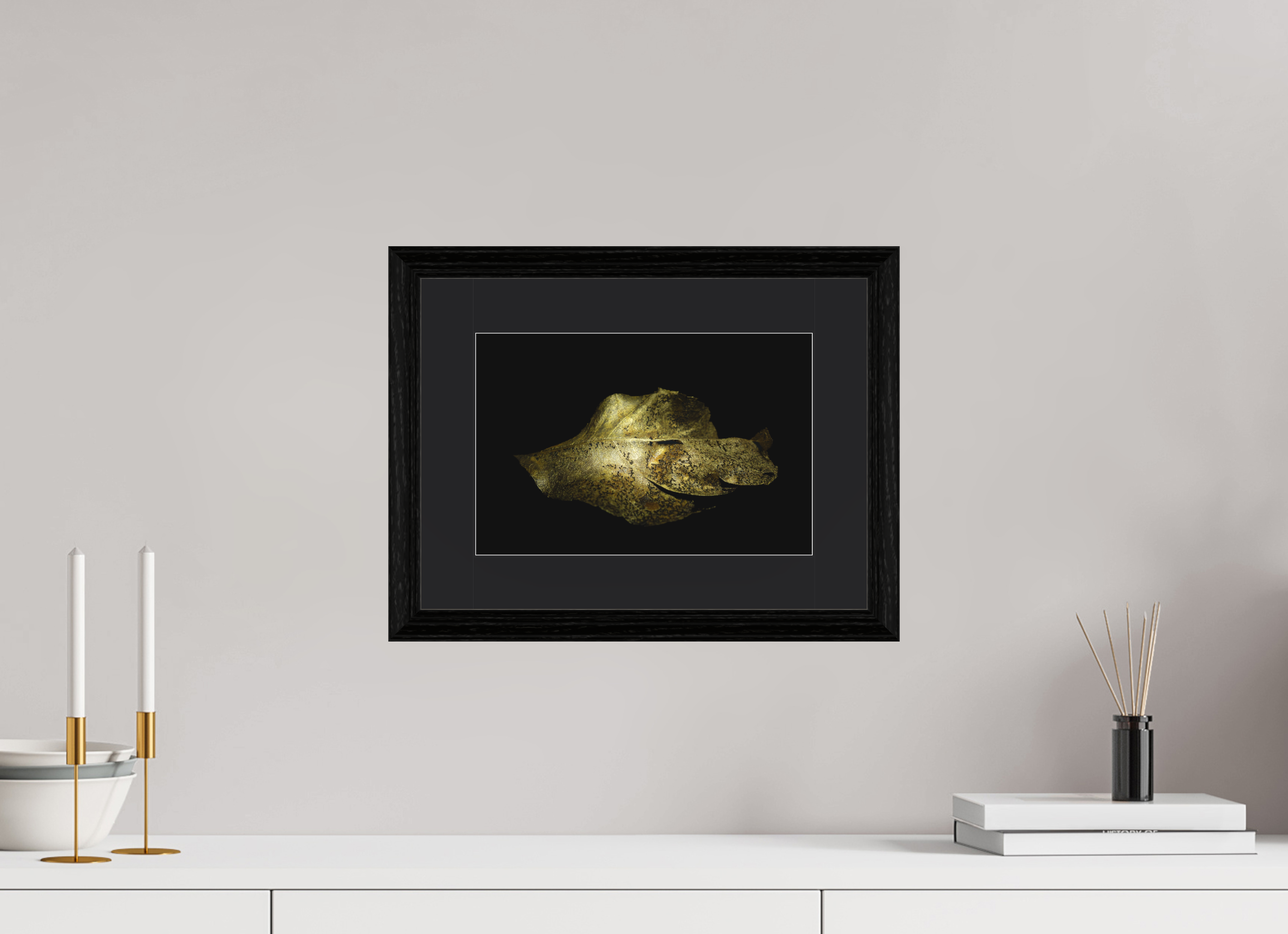 30 x 20 cm, Hahnemühle FineArt Baryta im schwarzen Eichen Rahmen, 27mm,Museumsglas, Passepartout Schwarz Golden Light Play - Fine Art