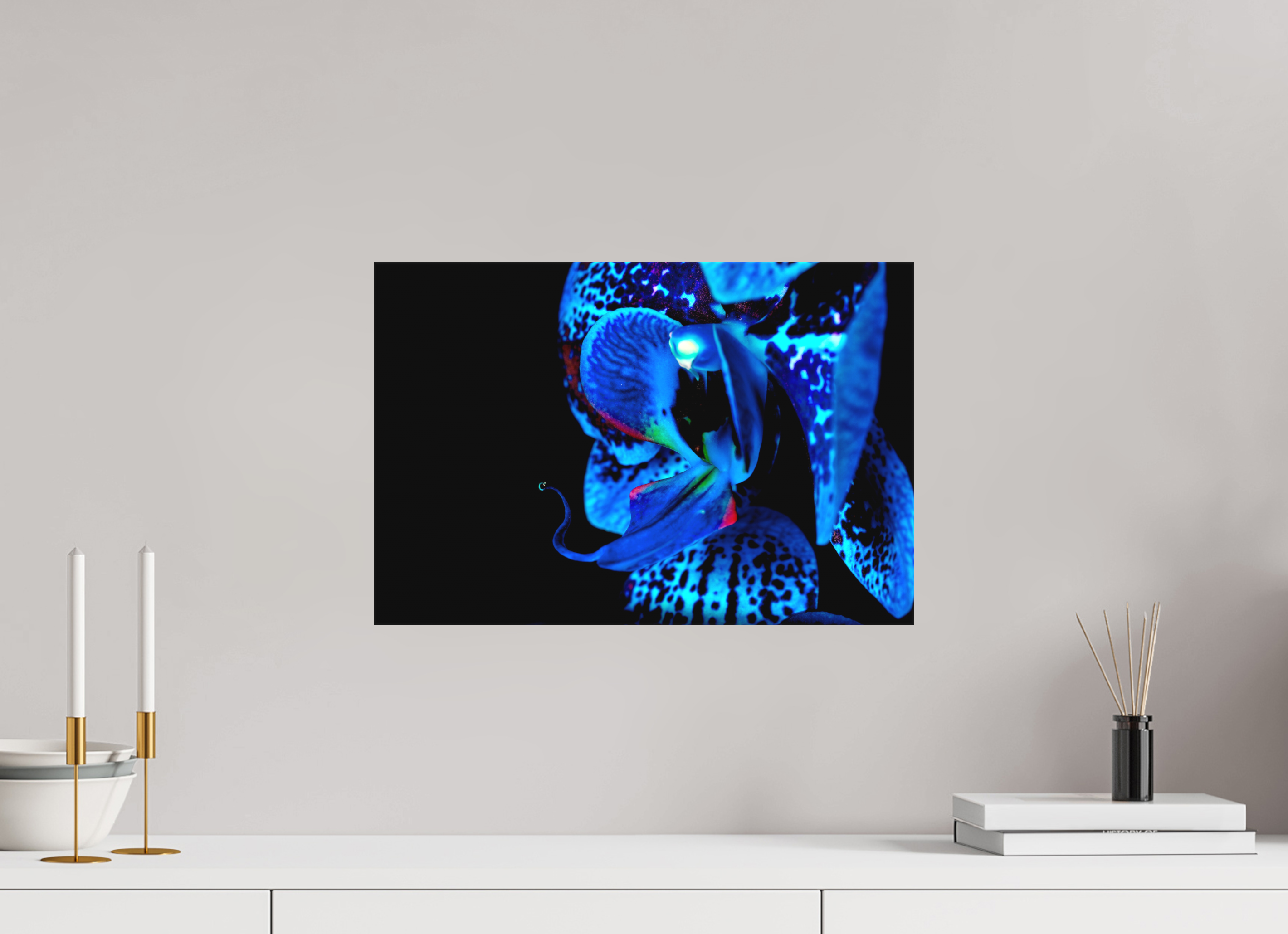 45 x 30 cm, Foto-Leinwand aus hochwertigem Textil, 40mm Indigo Ammer Flower