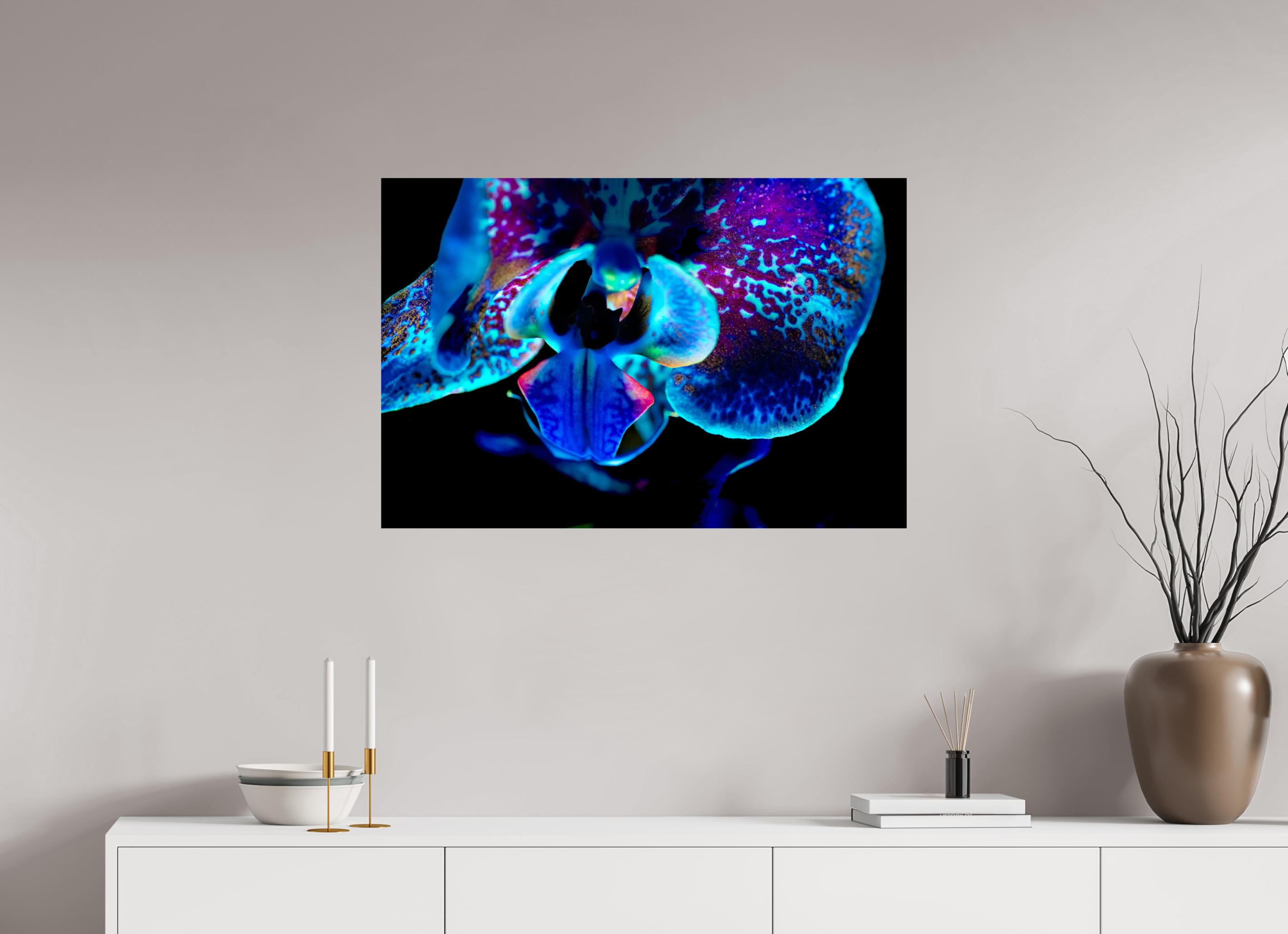 90 x 60 cm, ChromaLuxe HD Metal Print, mit Aufhängung Morpho Flower