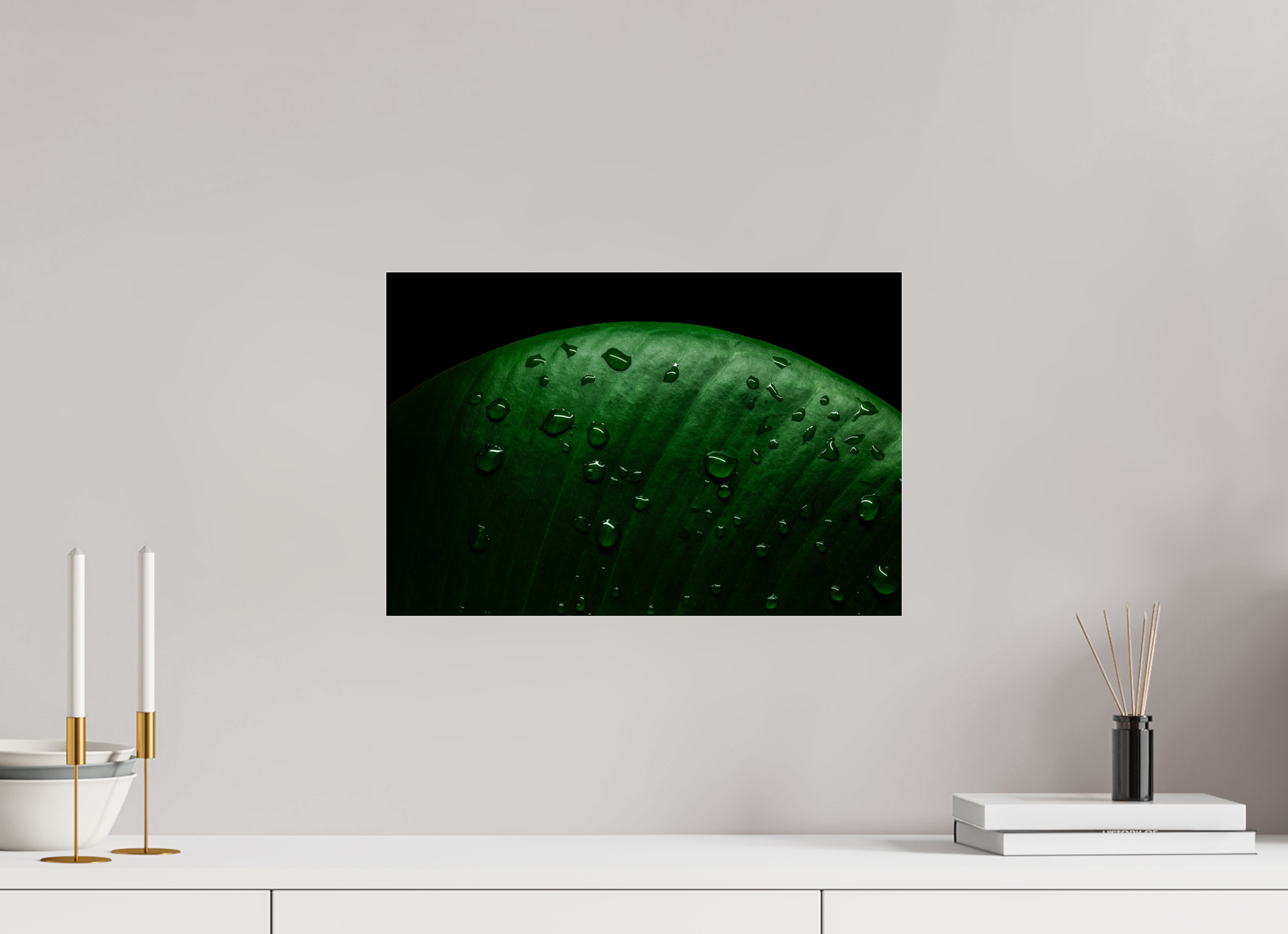 45 x 30 cm, Acrylglas, glänzend, 2 mm, Dibond 3 mm, mit Aufhängung Silent Raindrops
