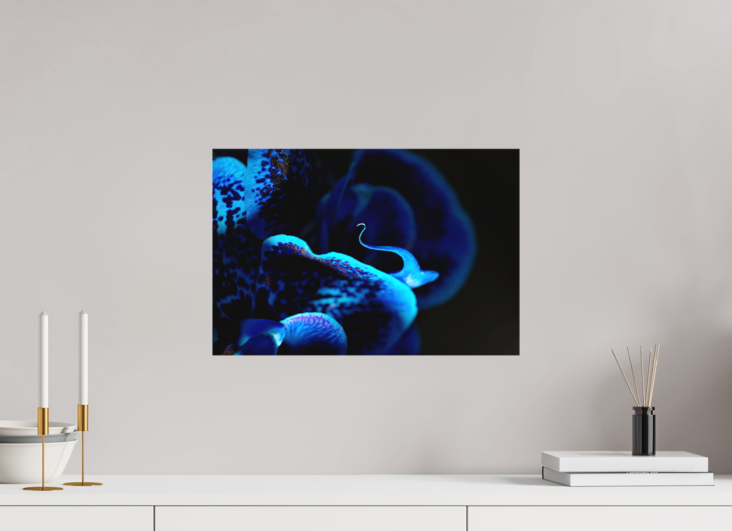 45 x 30 cm, Foto-Leinwand aus hochwertigem Textil, 40mm Ultramarin Flower