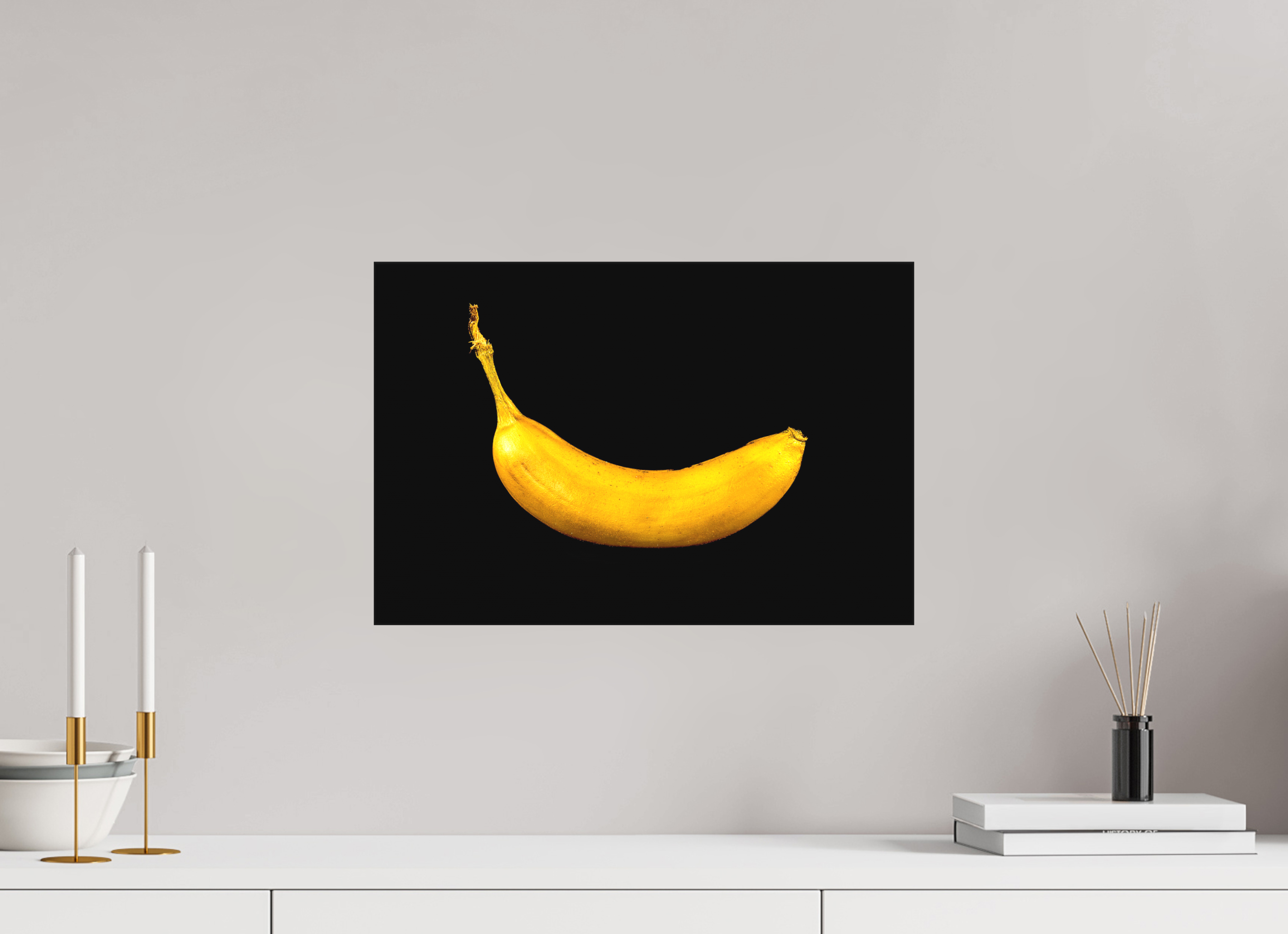 45 x 30 cm, Foto-Leinwand aus hochwertigem Textil, 40mm Die goldene Banane