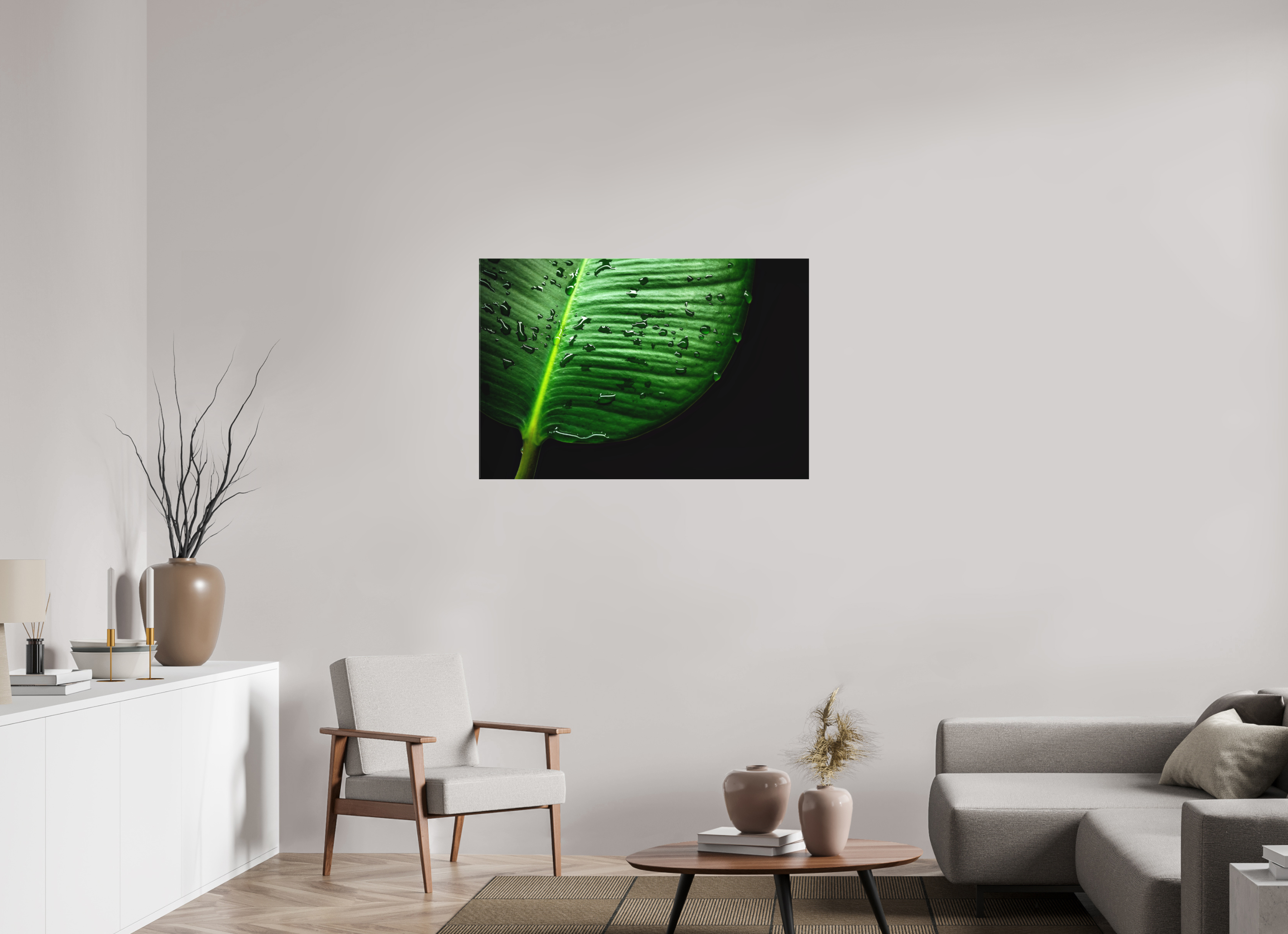 105 x 70 cm, Foto-Leinwand aus hochwertigem Textil, 40mm Tropical Raindrops