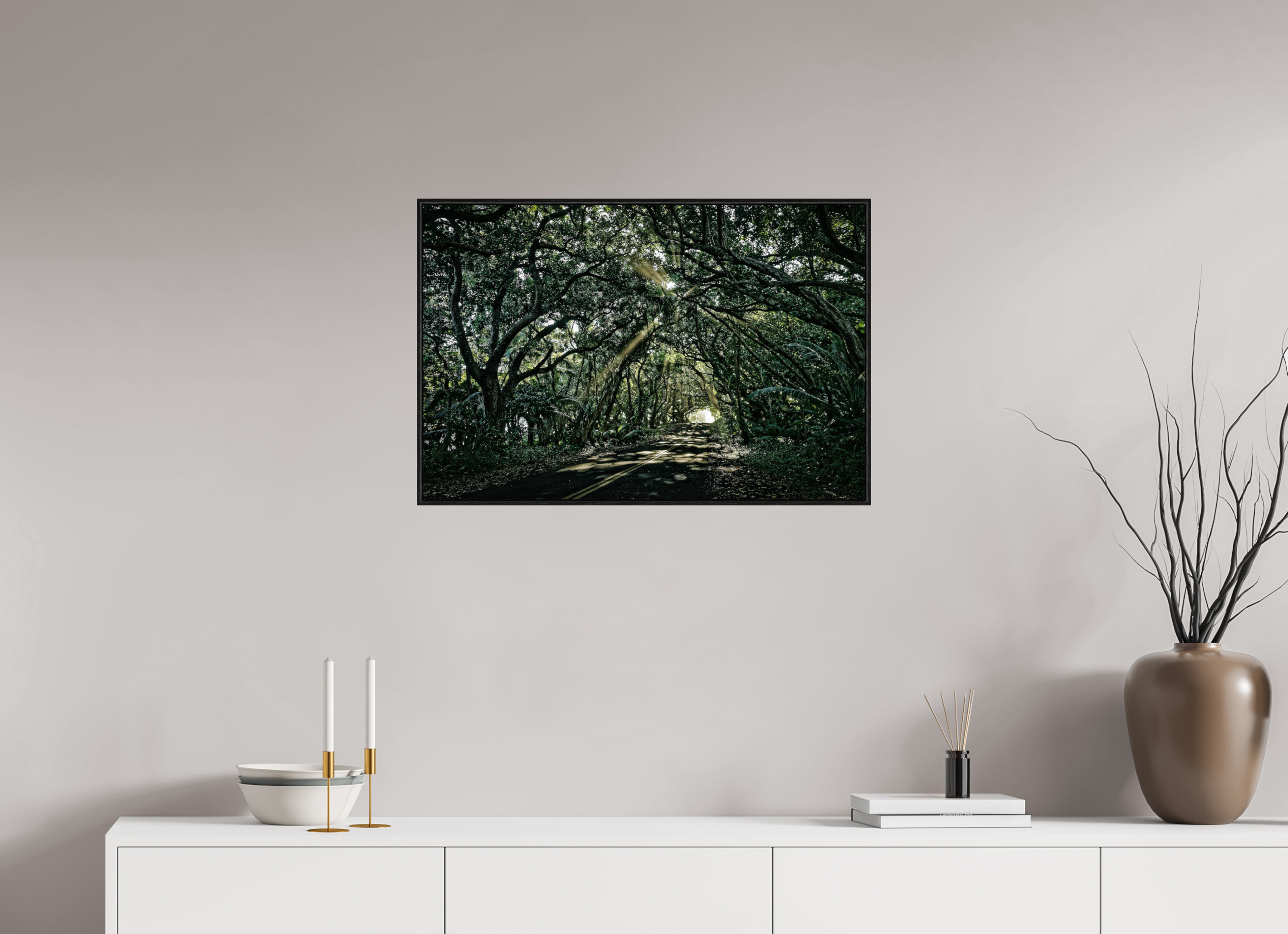 75 x 50 cm, Foto im schwarzen Schattenfugen-Rahmen hinter Acryglas, 2 mm, glänzend Light Whispering