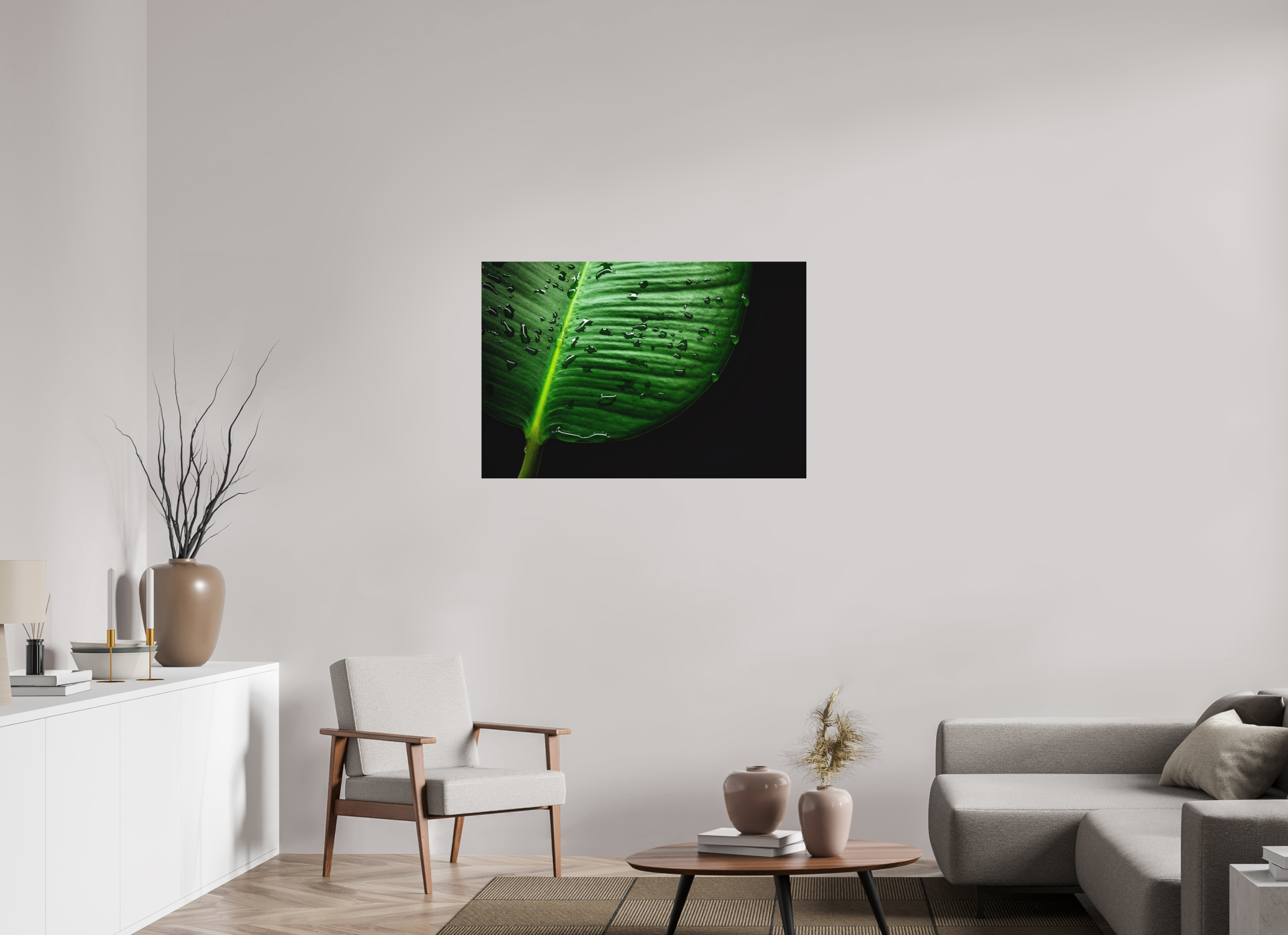 105 x 70 cm, Foto auf Forex, mit Aufhängung Tropical Raindrops