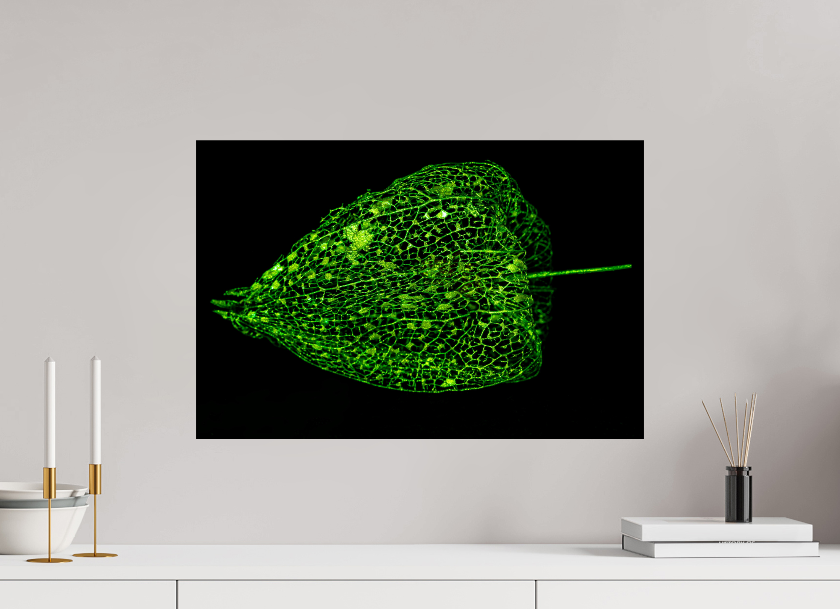 60 x 40 cm, ChromaLuxe HD Metal Print, mit Aufhängung Grünes Farbleuchten