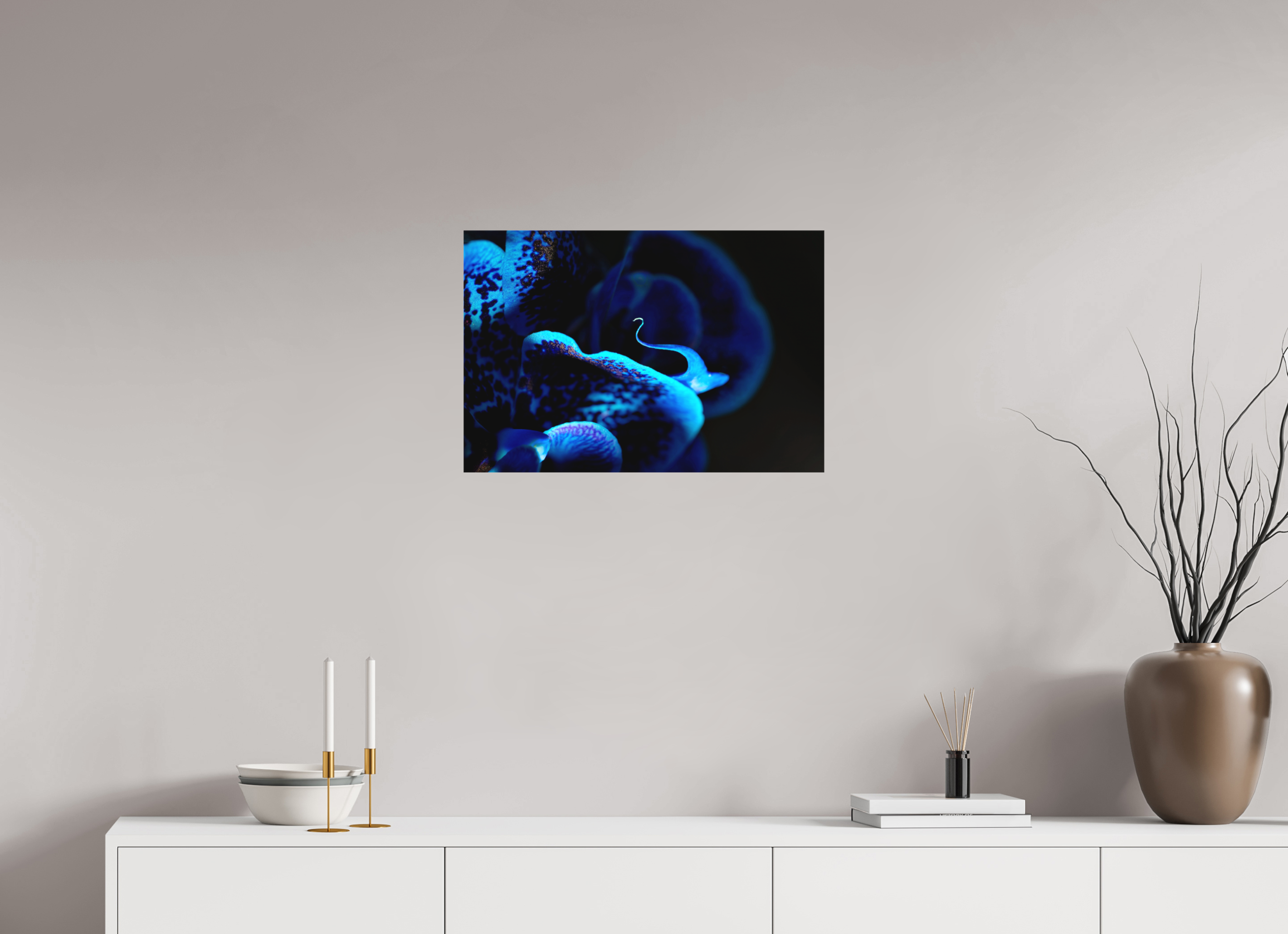 60 x 40 cm, Foto-Leinwand aus hochwertigem Textil, 40mm Ultramarin Flower