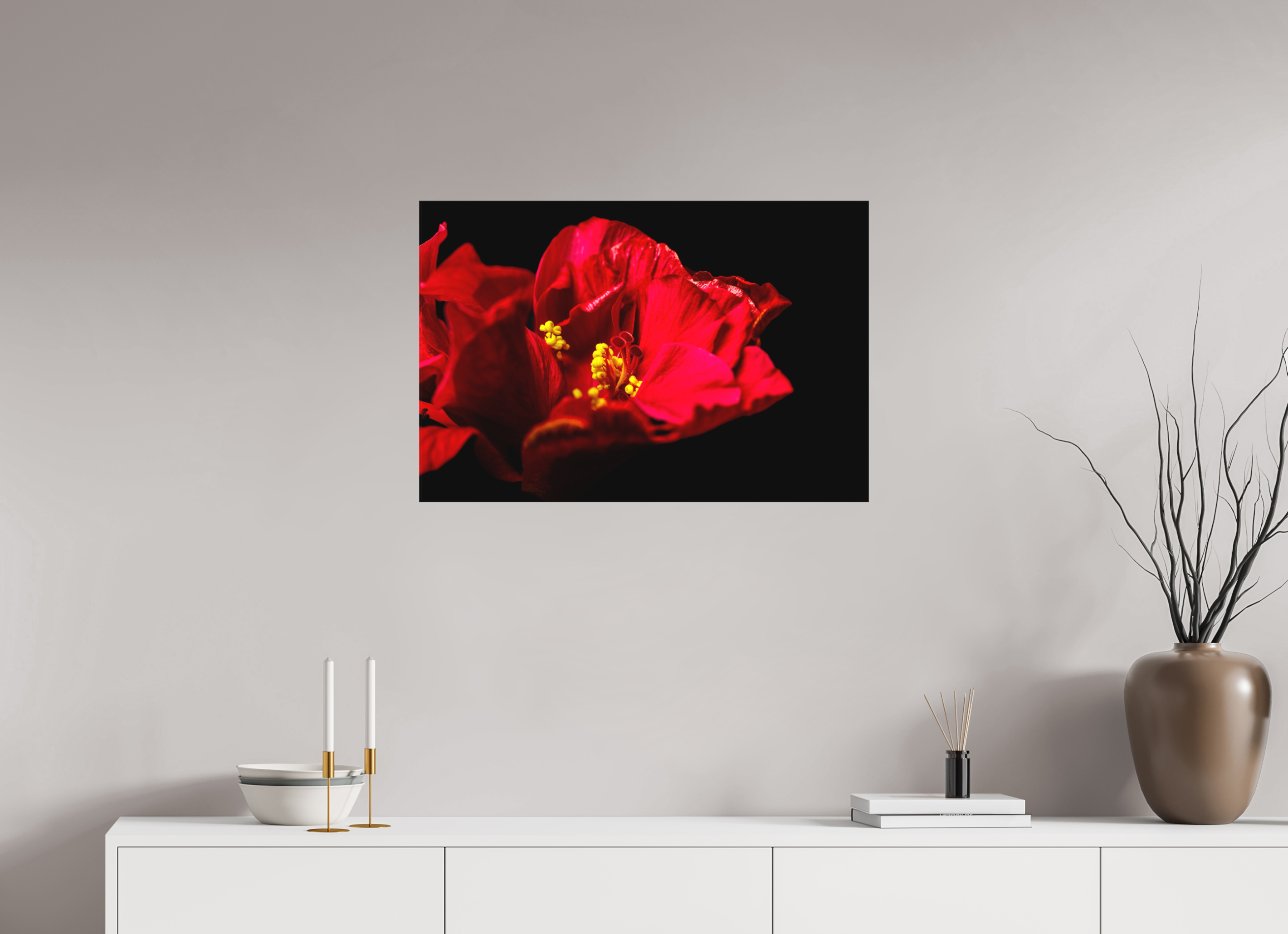 75 x 50 cm, Foto-Leinwand aus hochwertigem Textil, 40mm Flamenco Blossom
