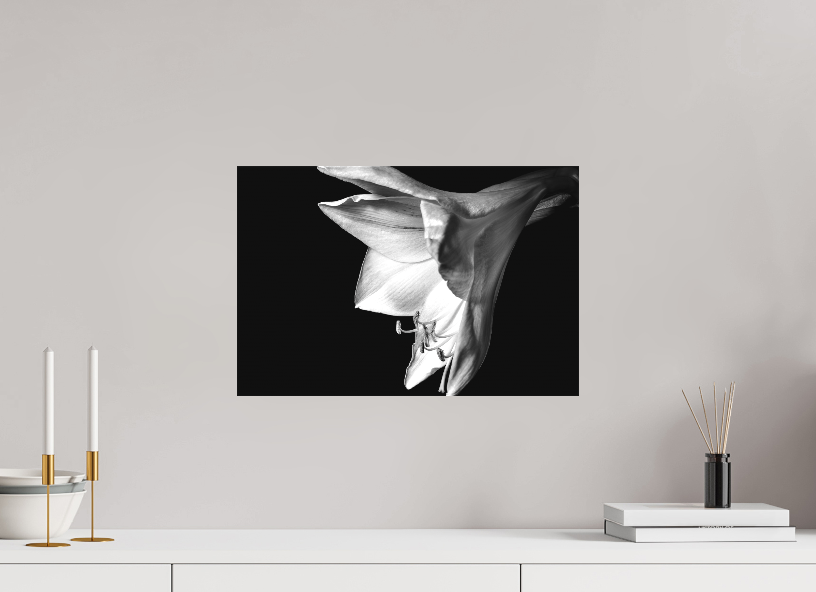 45 x 30 cm, Foto-Leinwand aus hochwertigem Textil, 40mm Moonlight Flower