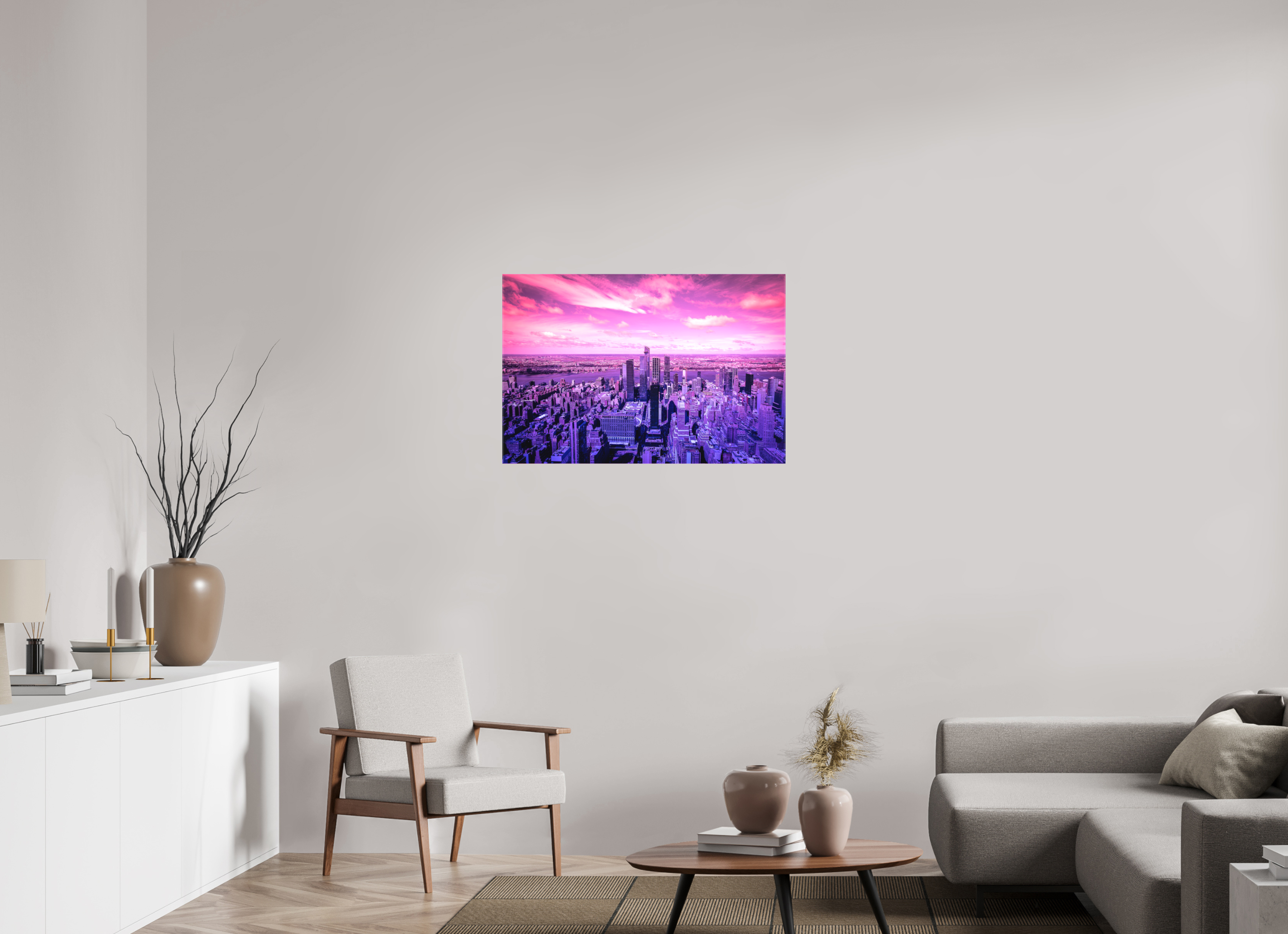 90 x 60 cm, Foto-Leinwand aus hochwertigem Textil, 40mm New York Pink Symphony