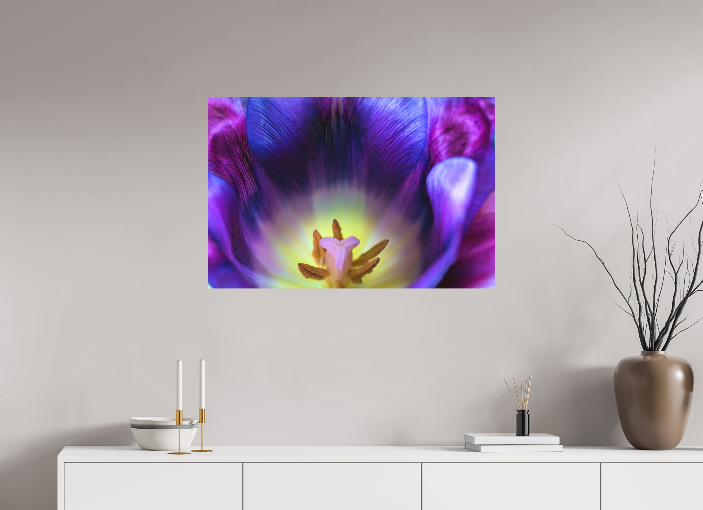 90 x 60 cm, Foto auf Forex, mit Aufhängung Purple Spring