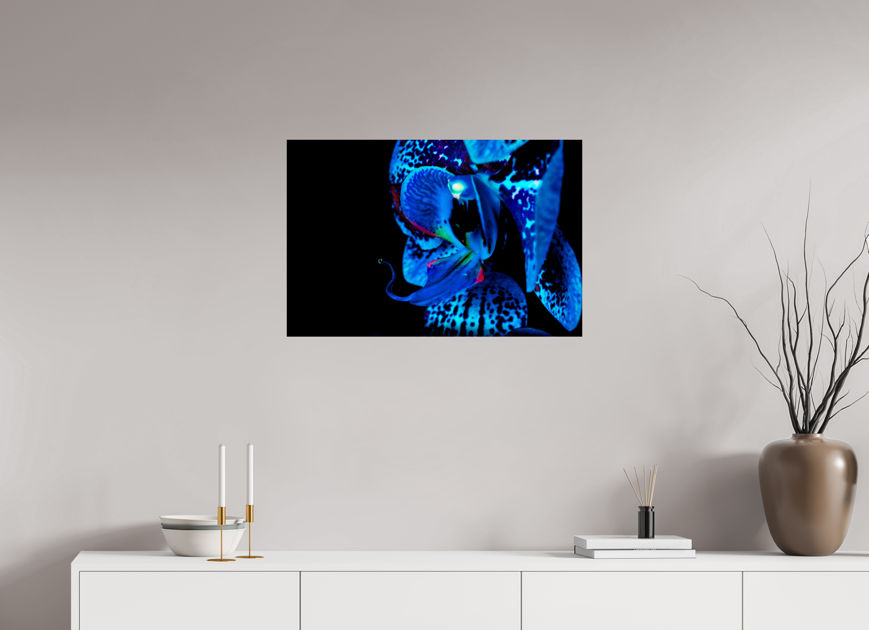 75 x 50 cm, ChromaLuxe HD Metal Print, mit Aufhängung Indigo Ammer Flower