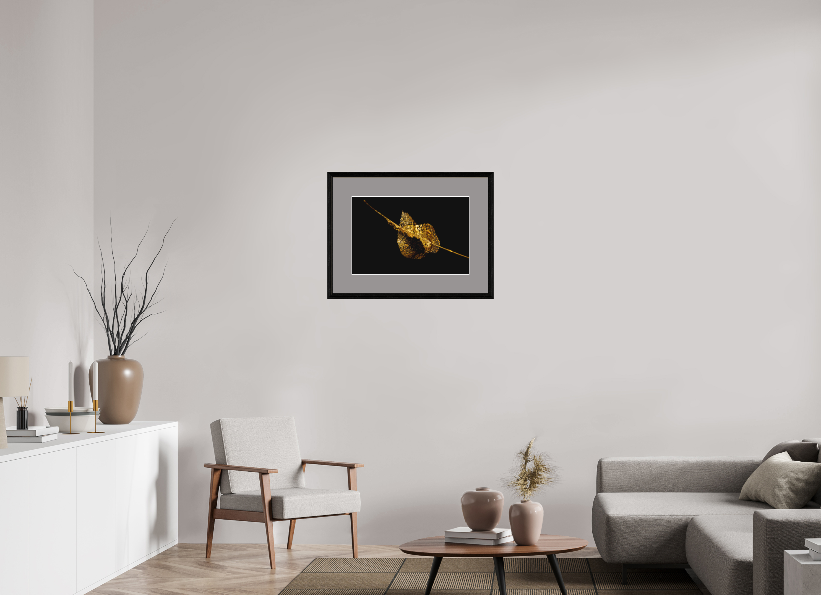 60 x 40 cm, Hahnemühle FineArt Baryta im schwarzen Eichen Rahmen, 27mm,Museumsglas, Passepartout Dunkelgrau Fragile Grace - Fine Art