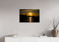 75 x 50 cm, Acrylglas, glänzend, 2 mm, Dibond 3 mm, mit Aufhängung Golden Harbour Sunset
