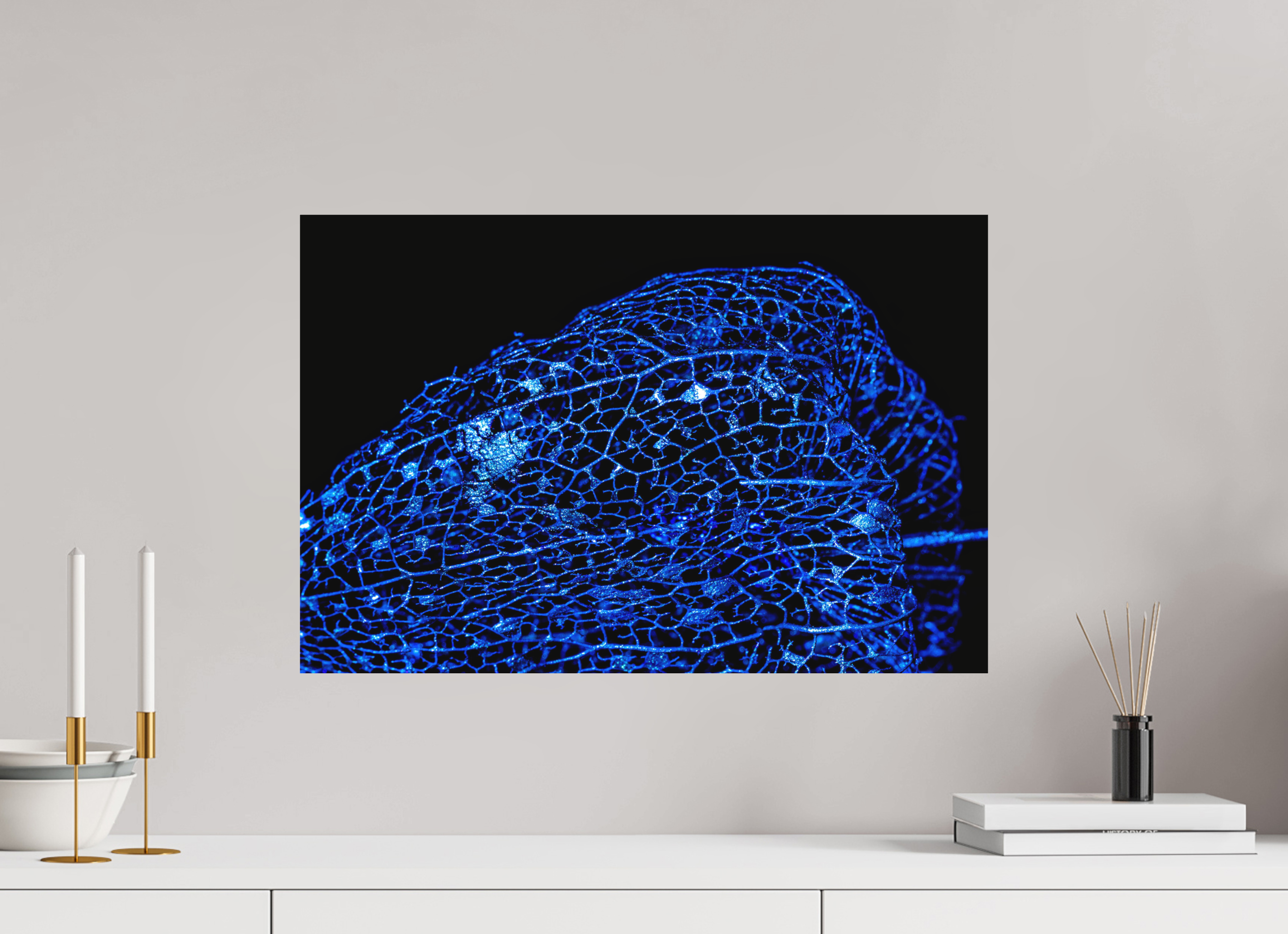 60 x 40 cm, Foto auf Forex, mit Aufhängung Blaues Farbleuchten
