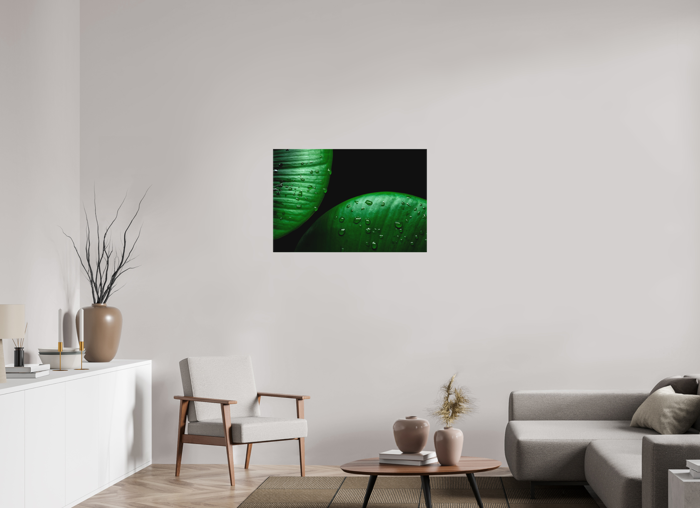 90 x 60 cm, Foto-Leinwand aus hochwertigem Textil, 40mm Harmonical Raindrops