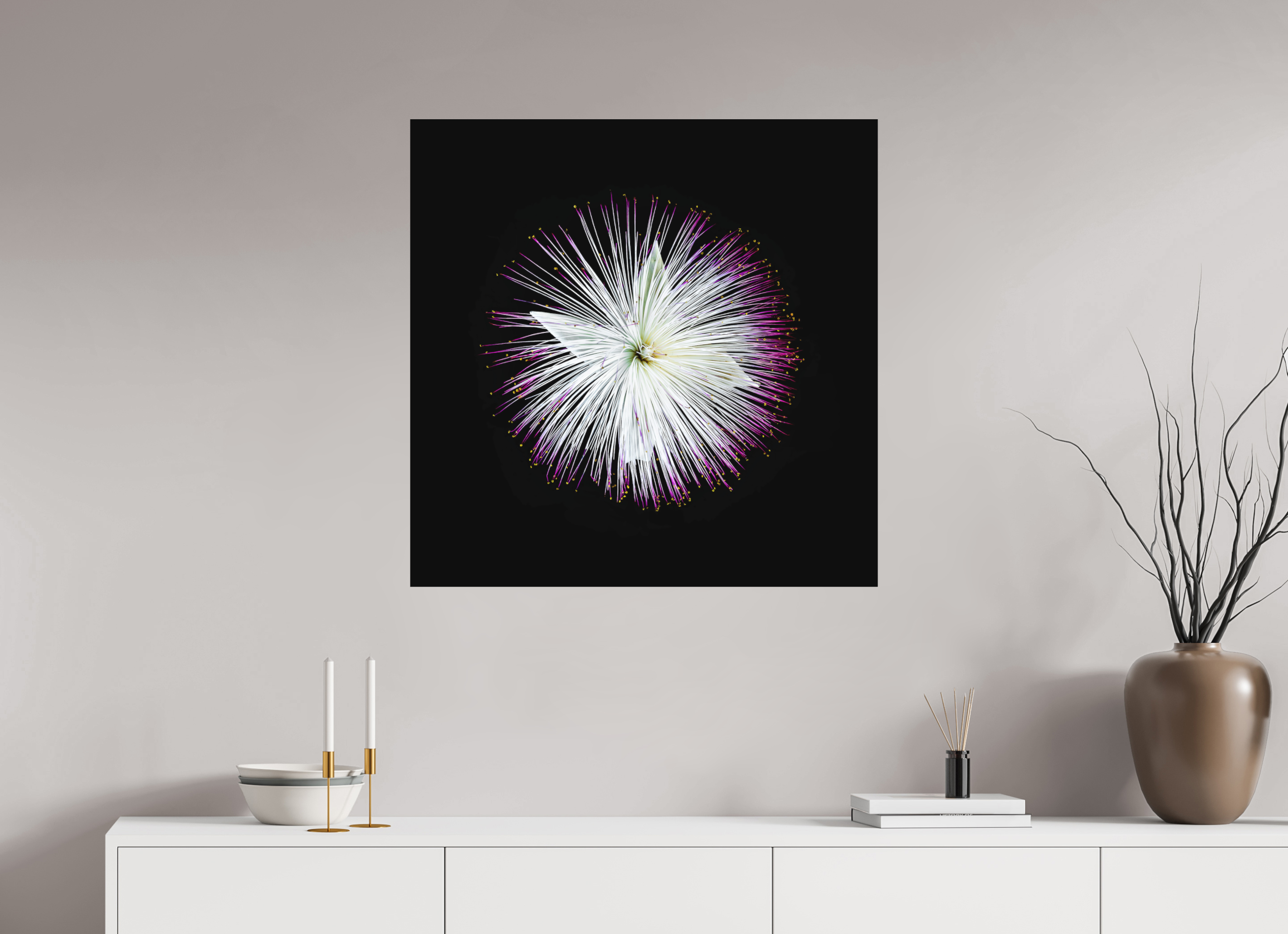80 x 80 cm, Foto auf Forex, mit Aufhängung Firework Blossom