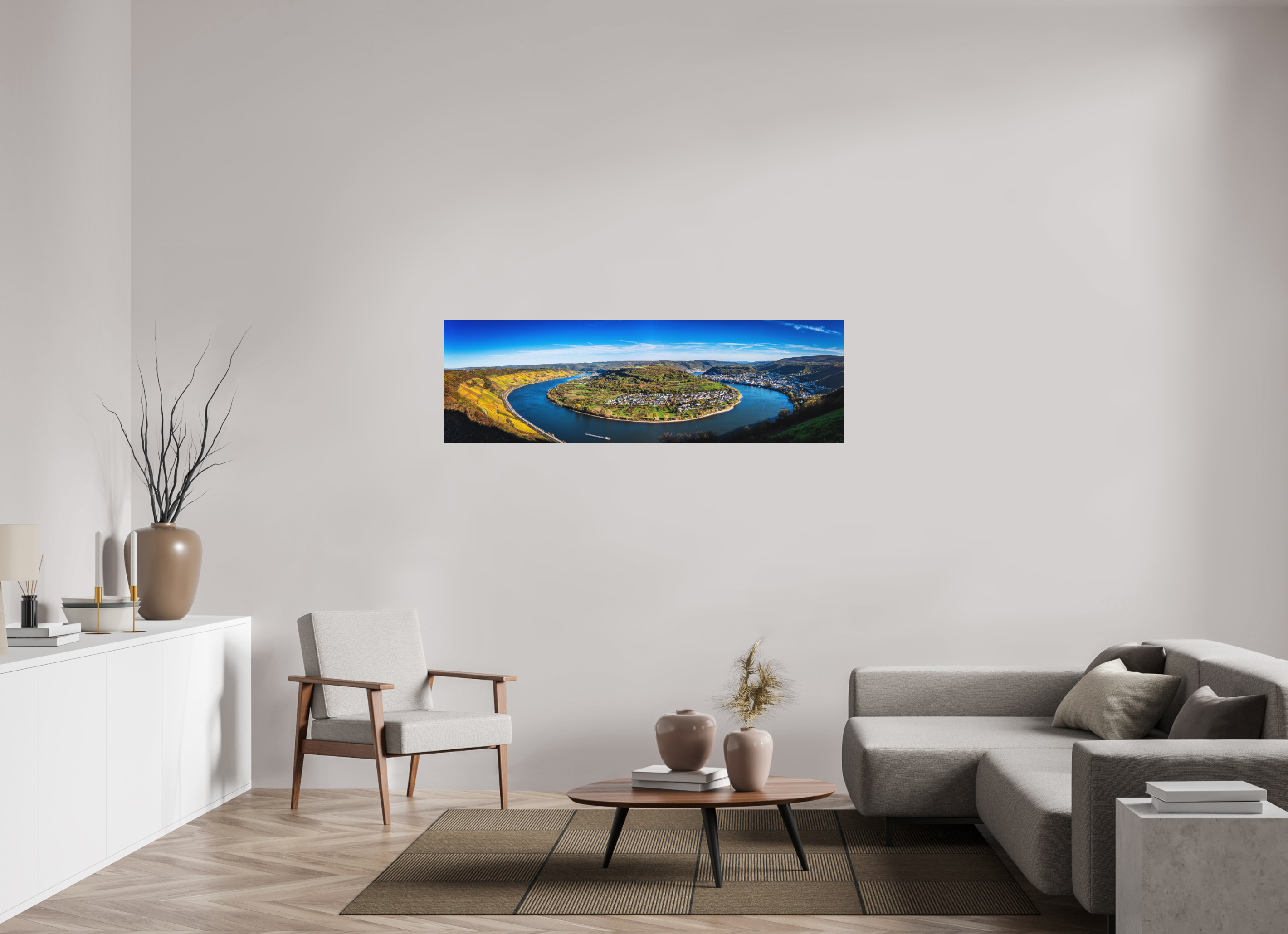 163,4 x 50 cm, Foto auf Forex, mit Aufhängung Rheinschleife