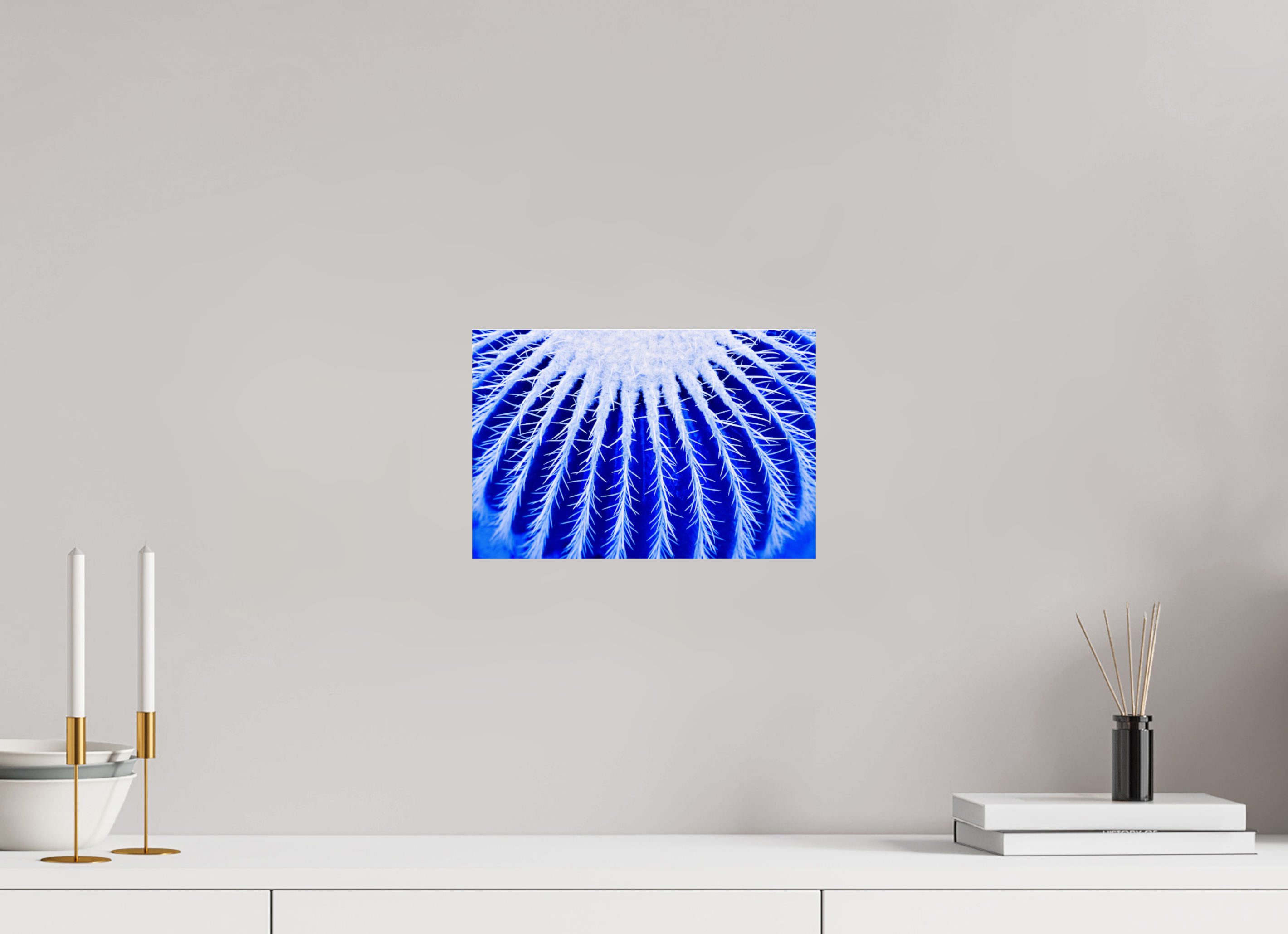 30 x 20 cm, Acrylglas, glänzend, 2 mm, Dibond 3 mm, mit Aufhängung Ice Kaktus
