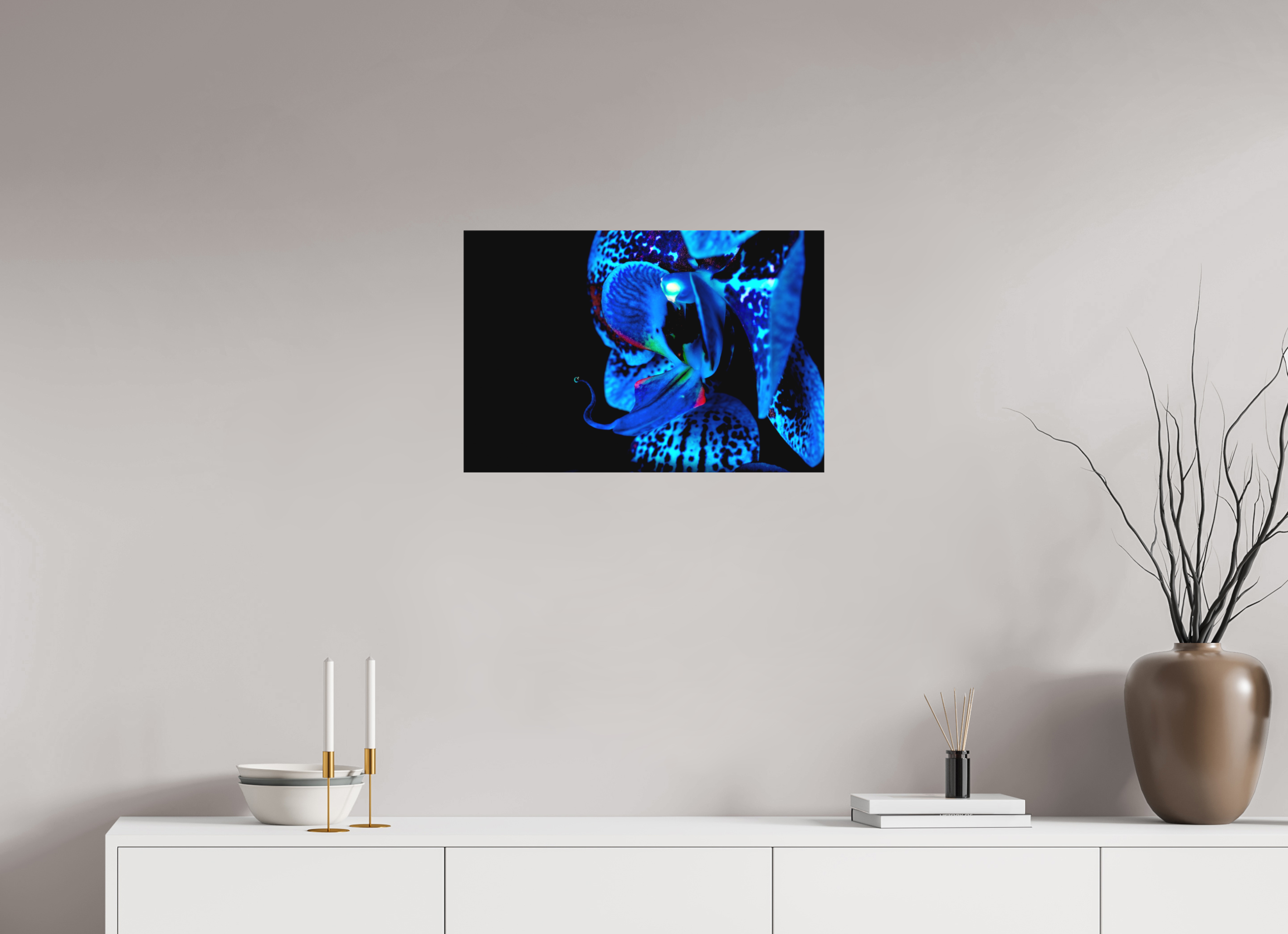 60 x 40 cm, Foto-Leinwand aus hochwertigem Textil, 40mm Indigo Ammer Flower
