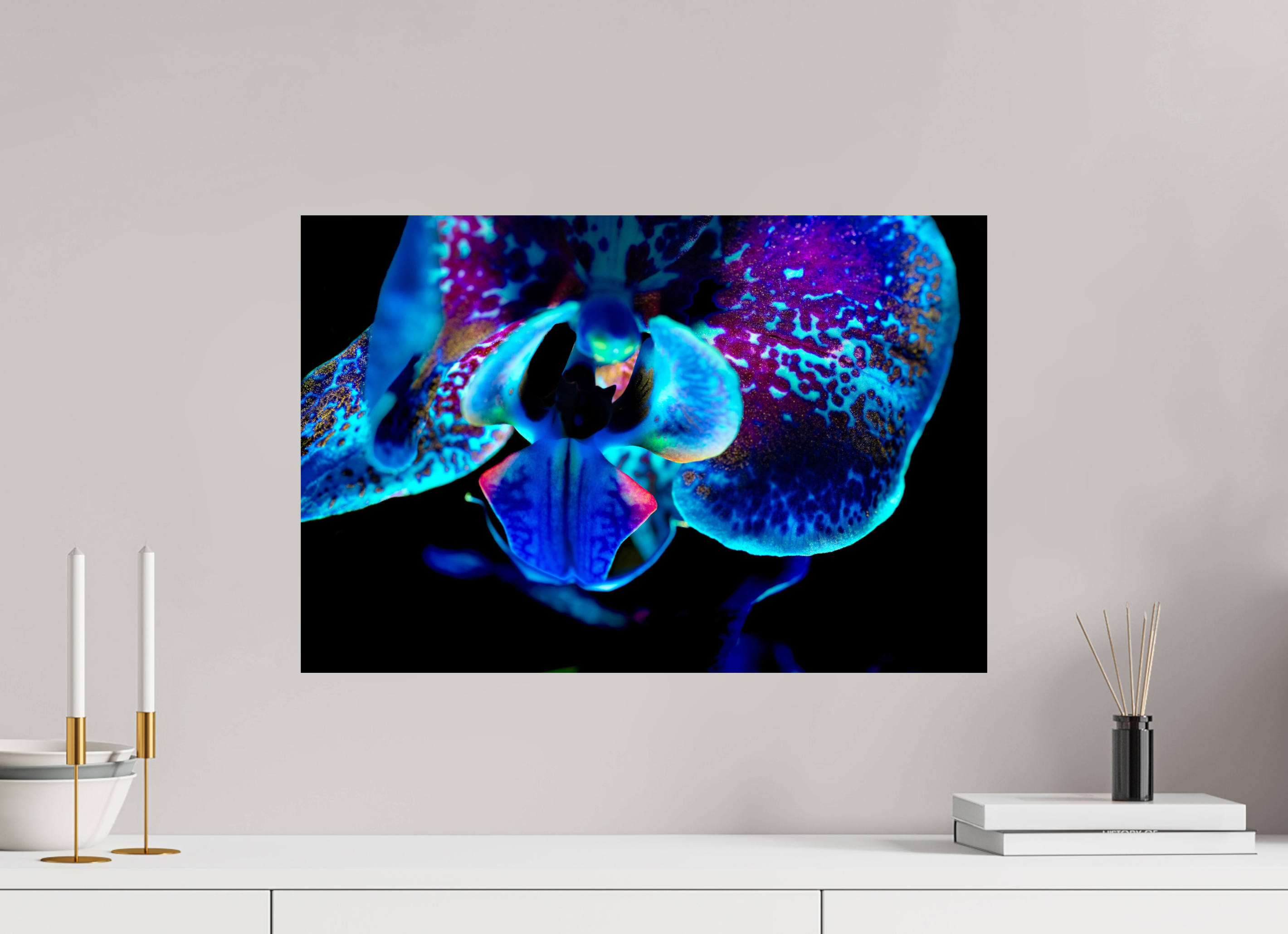 60 x 40 cm, ChromaLuxe HD Metal Print, mit Aufhängung Morpho Flower