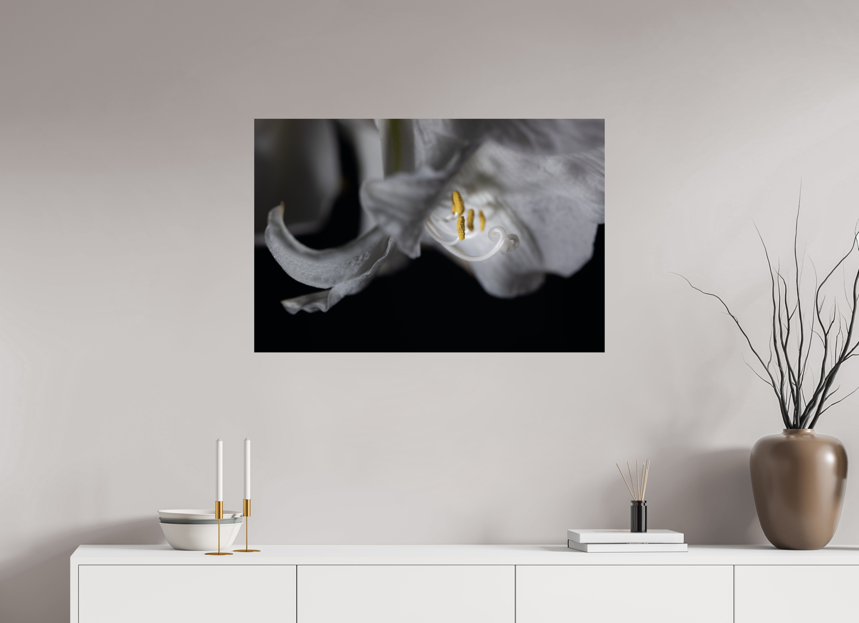 90 x 60 cm, ChromaLuxe HD Metal Print, mit Aufhängung Firefly Flower