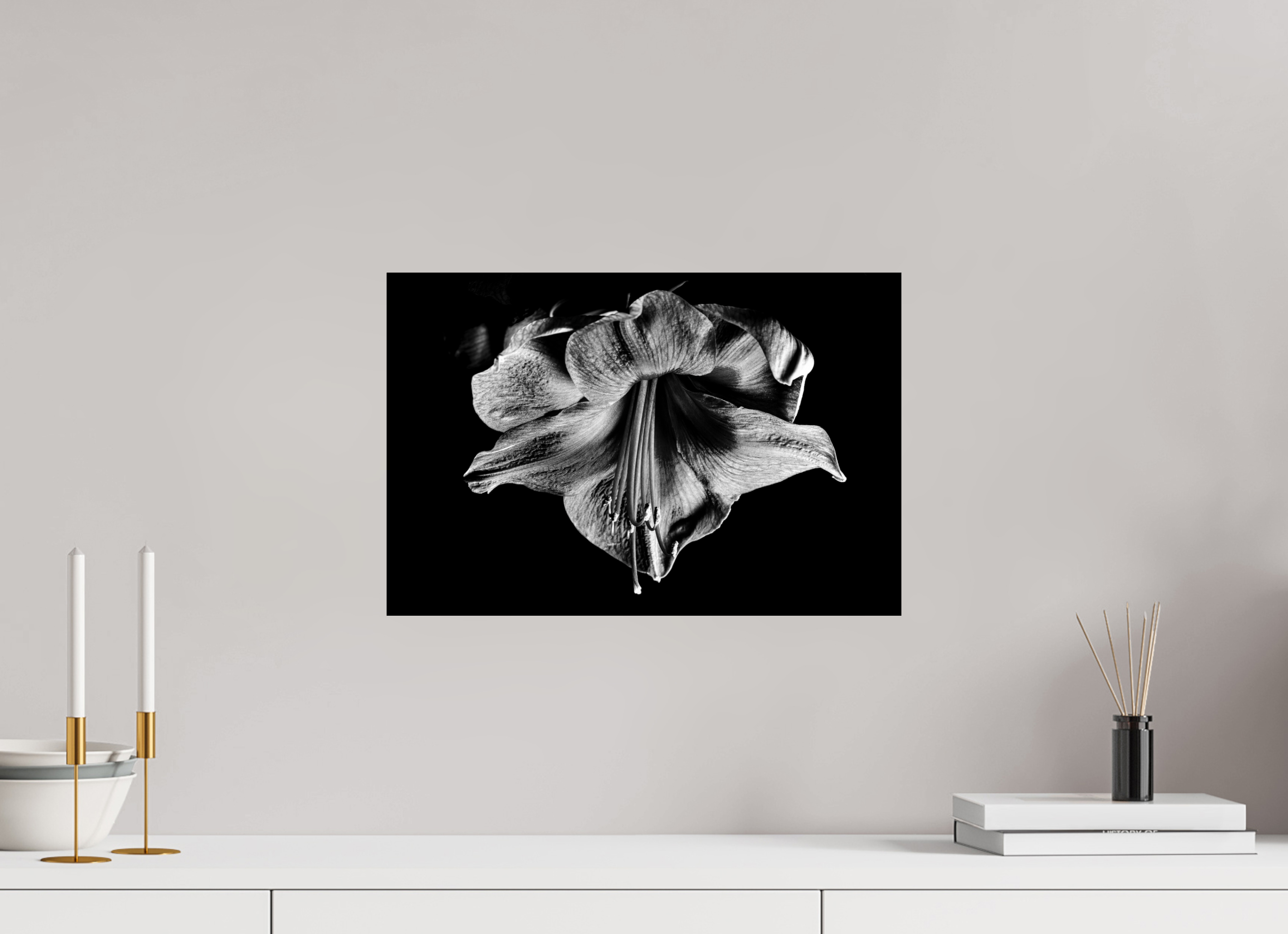 45 x 30 cm, ChromaLuxe HD Metal Print, mit Aufhängung Amaryllis in the Dusk